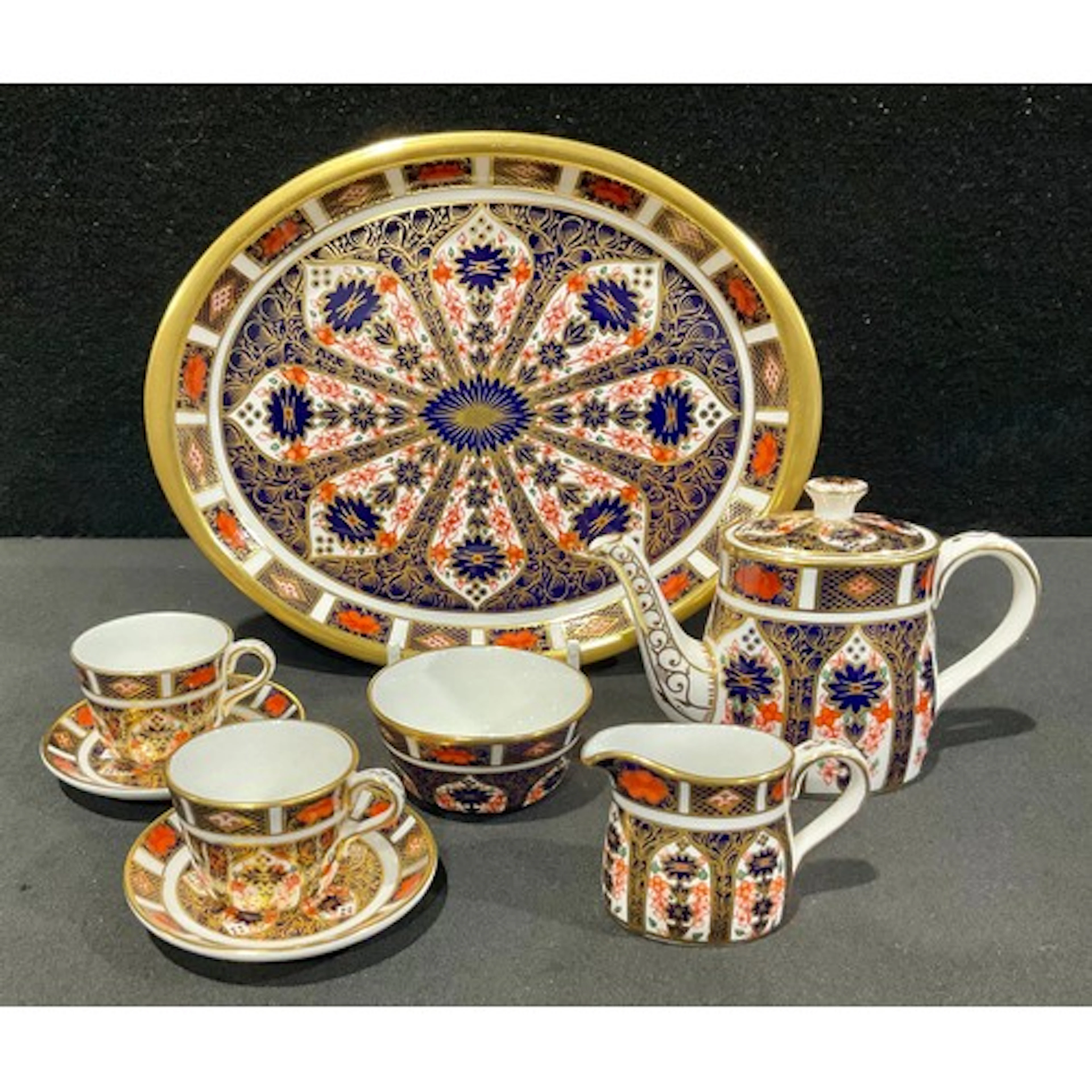 Royal Crown Derby 1128 Old Imari Pattern miniature cabaret s...