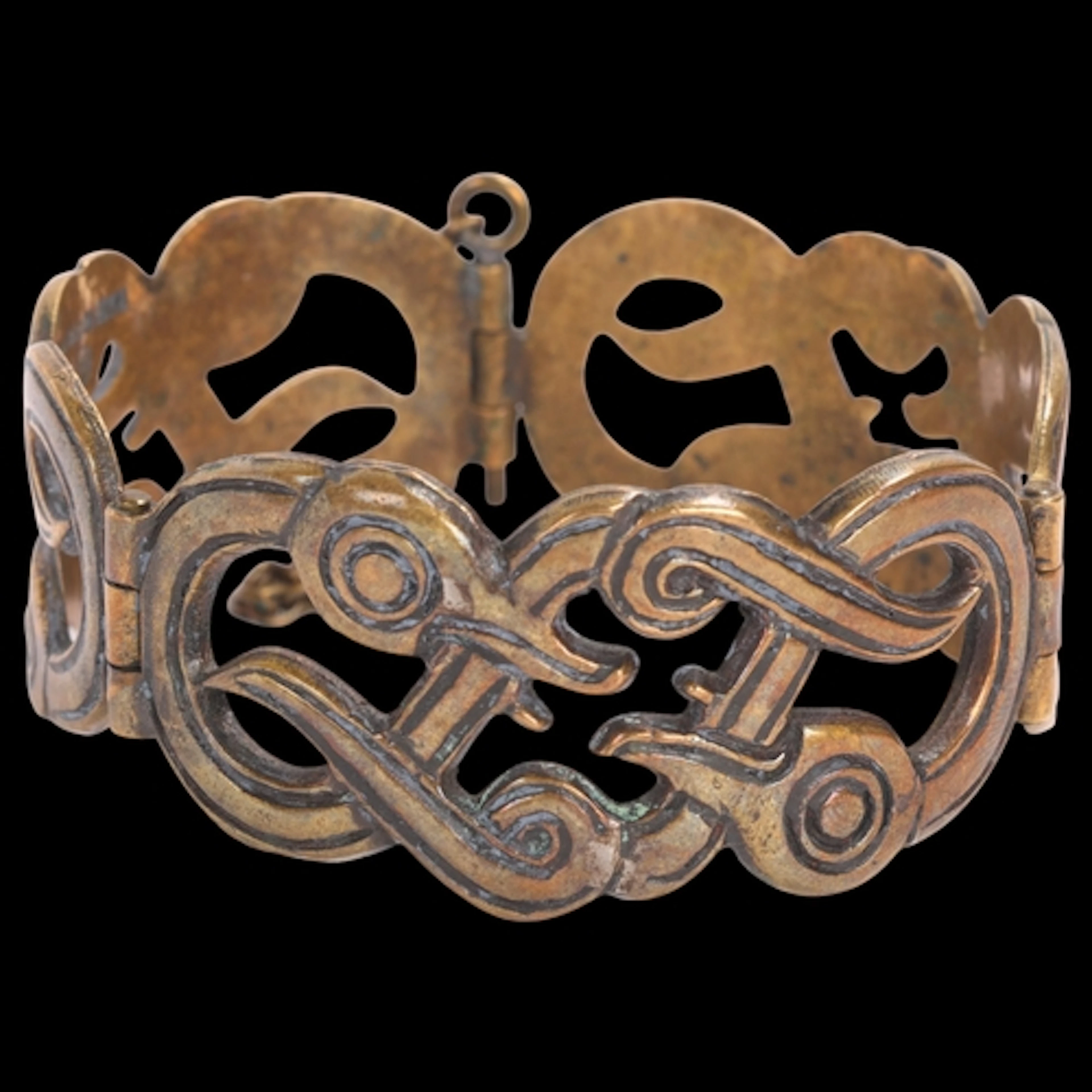 KALEVALA KORU - a Finnish bronze 'Iku-Turso' hinged bangle, ...