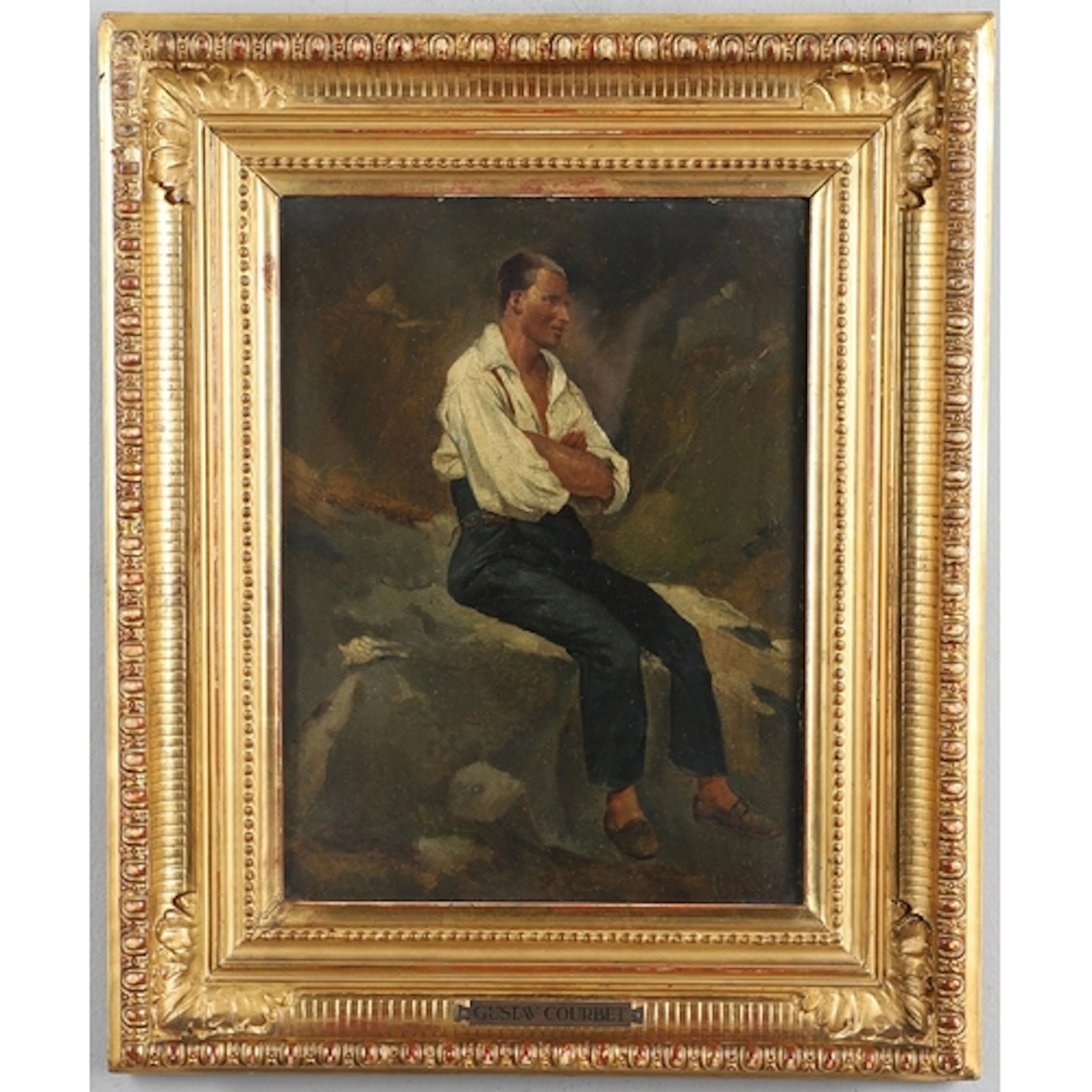 GUSTAVE COURBET (1819-1877). Follower of. ETUDE: UN HOMME AS...