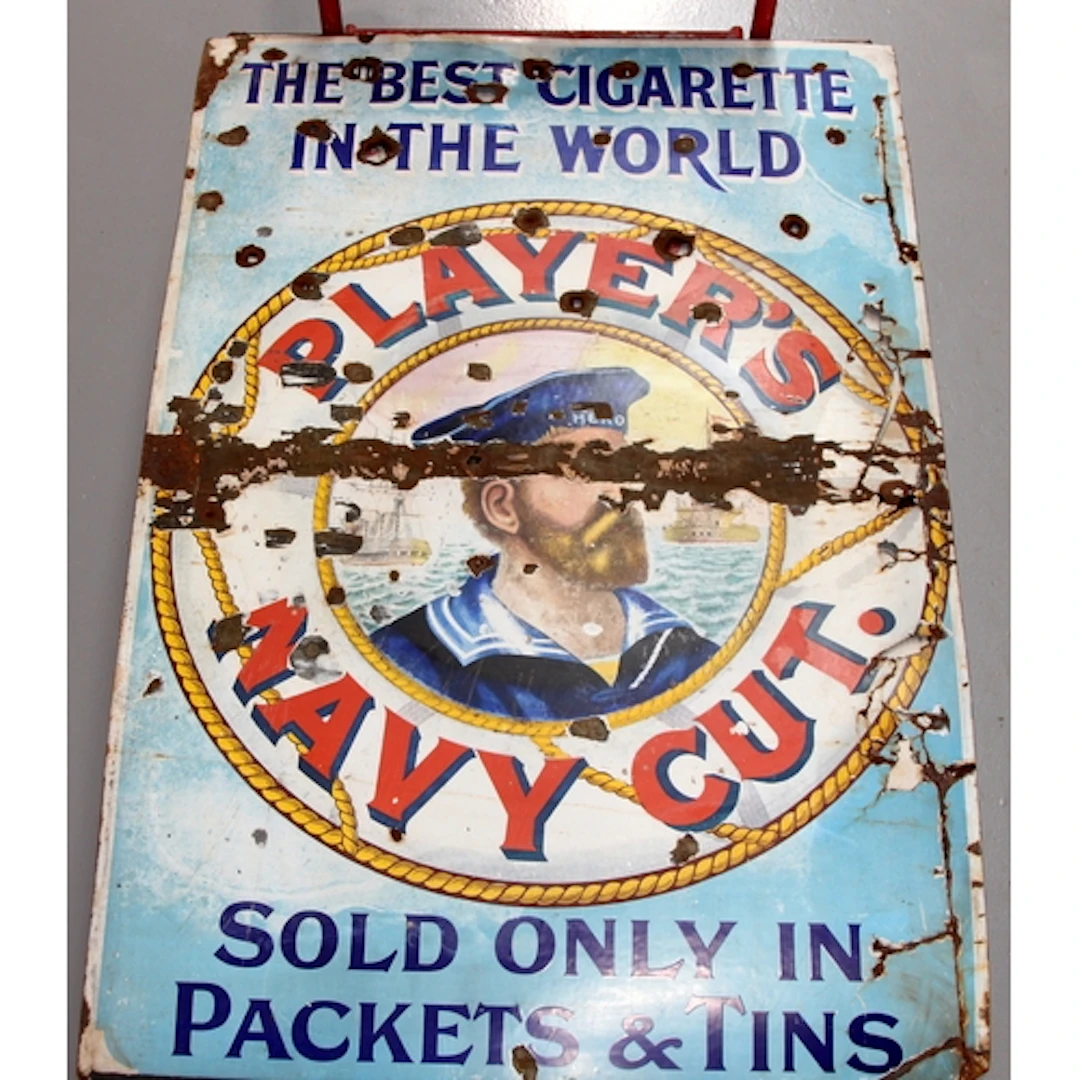 Vintage enamel sign: Very large Player's Navy Cut 'The Best ...