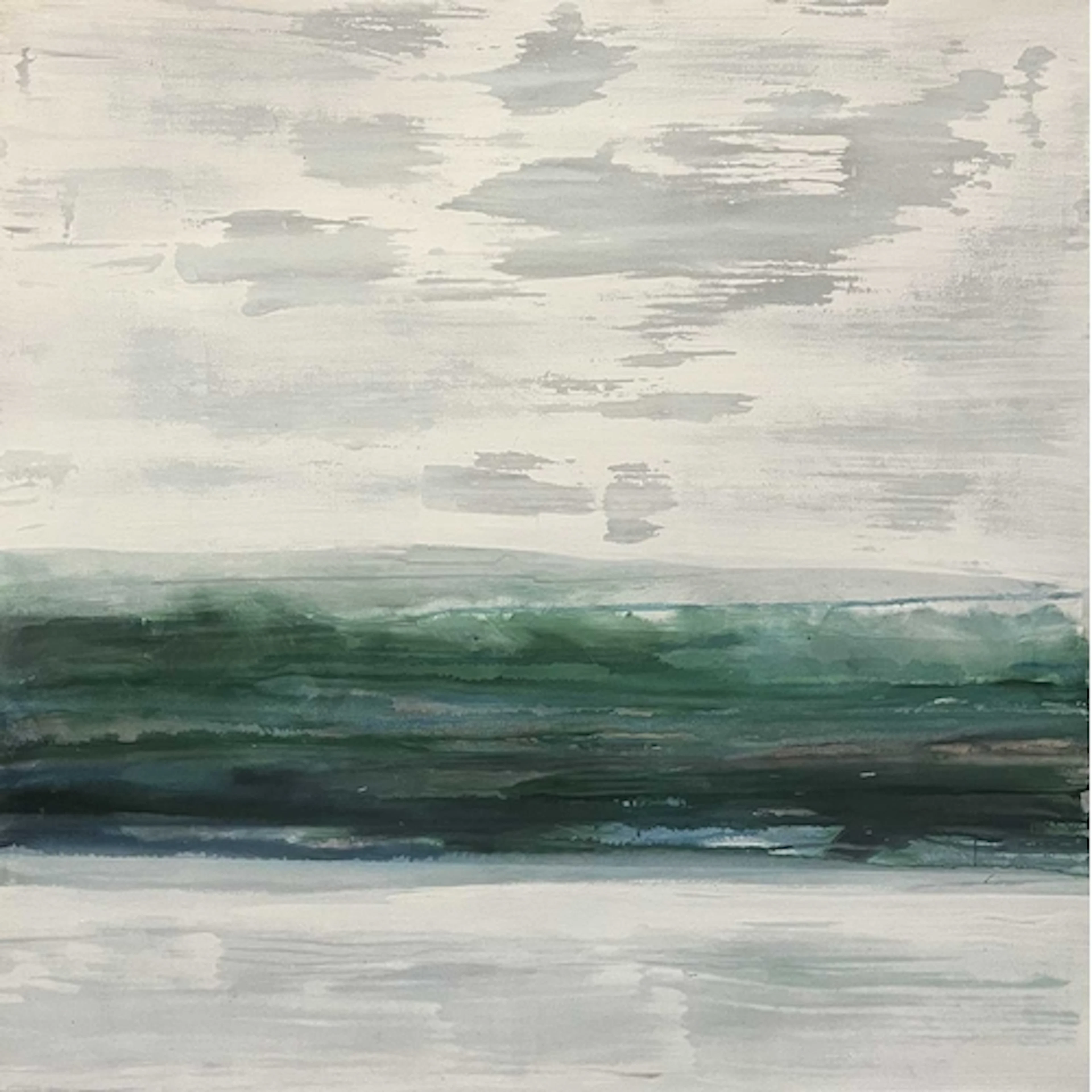 An untitled Contemporary abstract oil on canvas landscape pa...