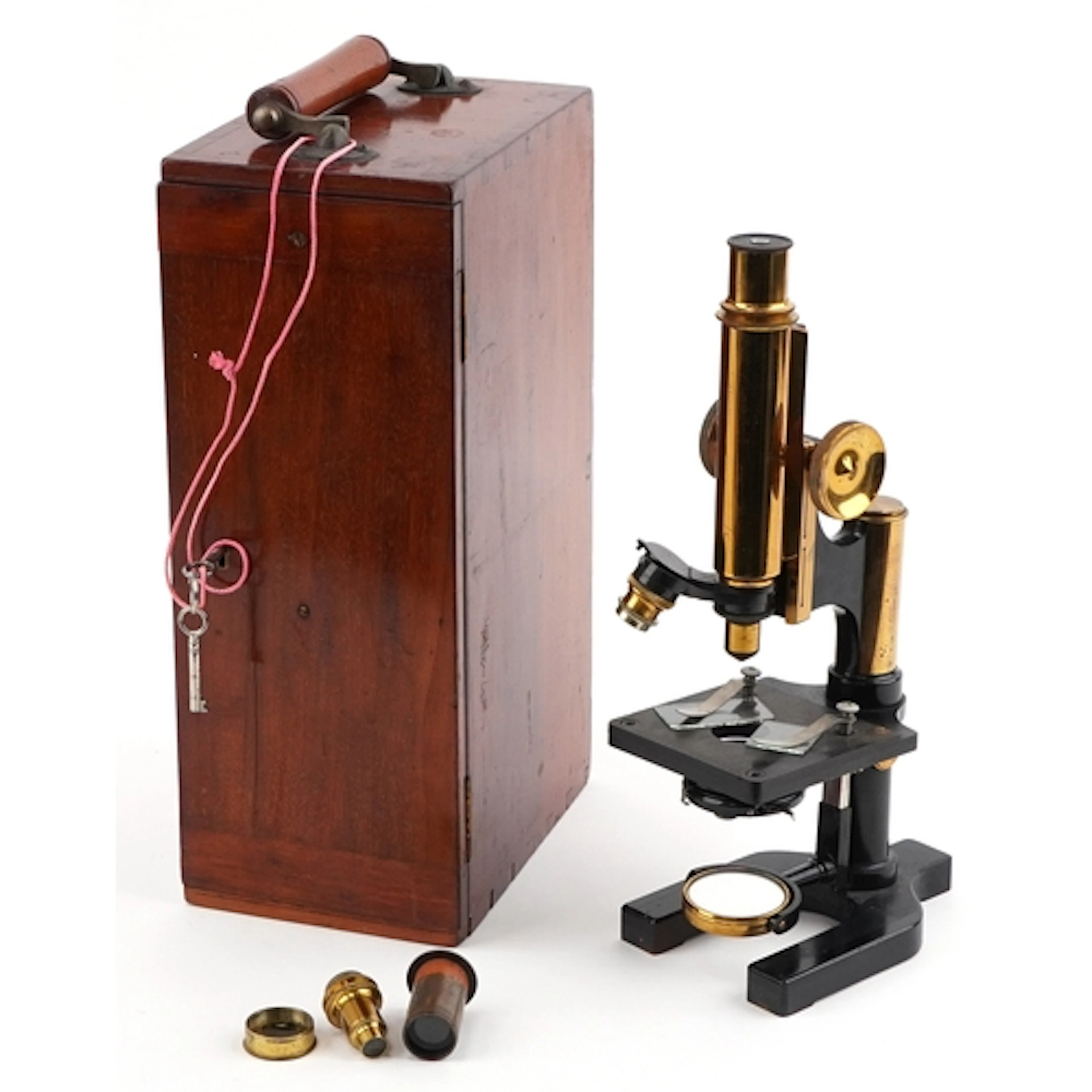 Vintage W Watson & Son Ltd. microscope with fitted mahogany ...