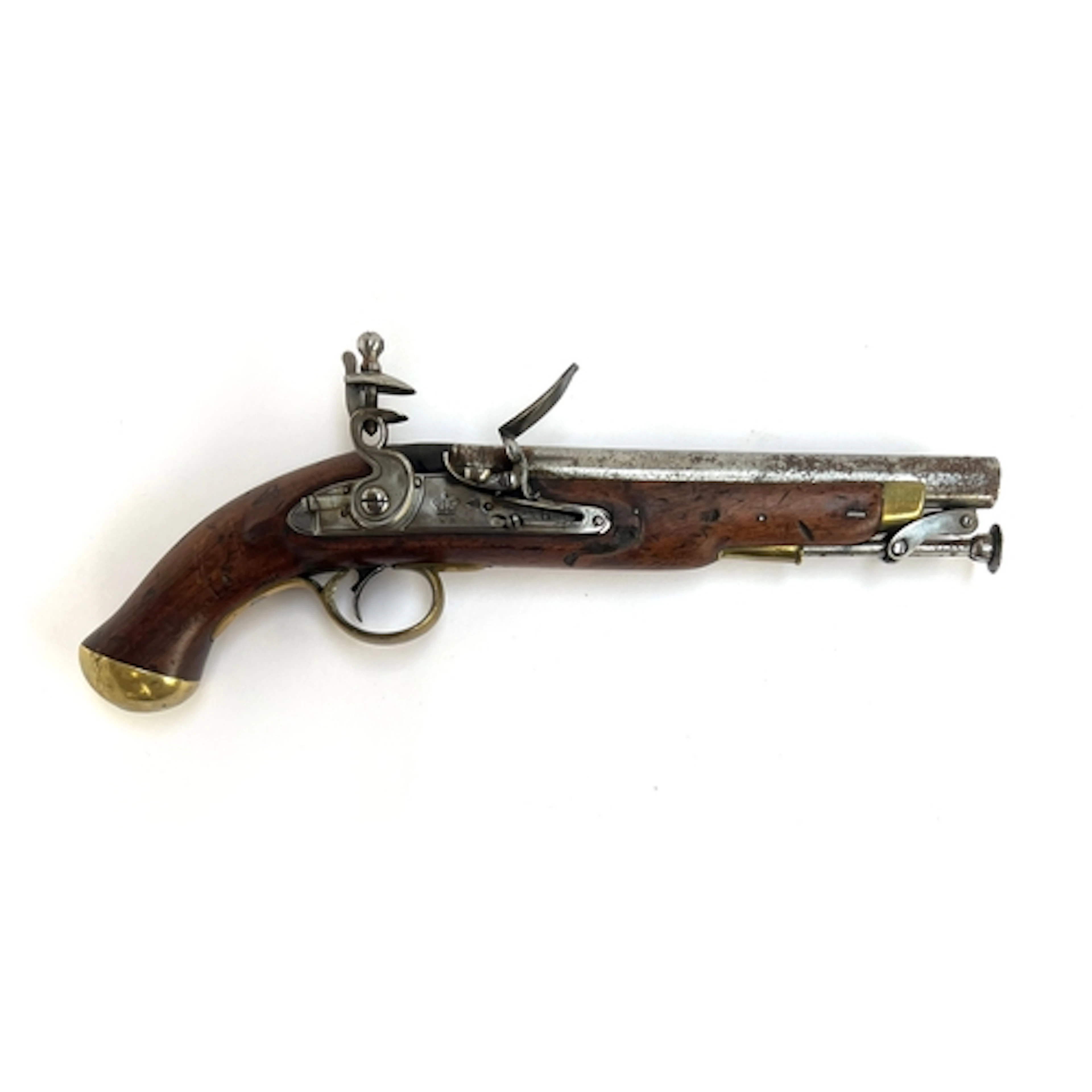 A William IV flintlock pistol, the side plate engraved with ...