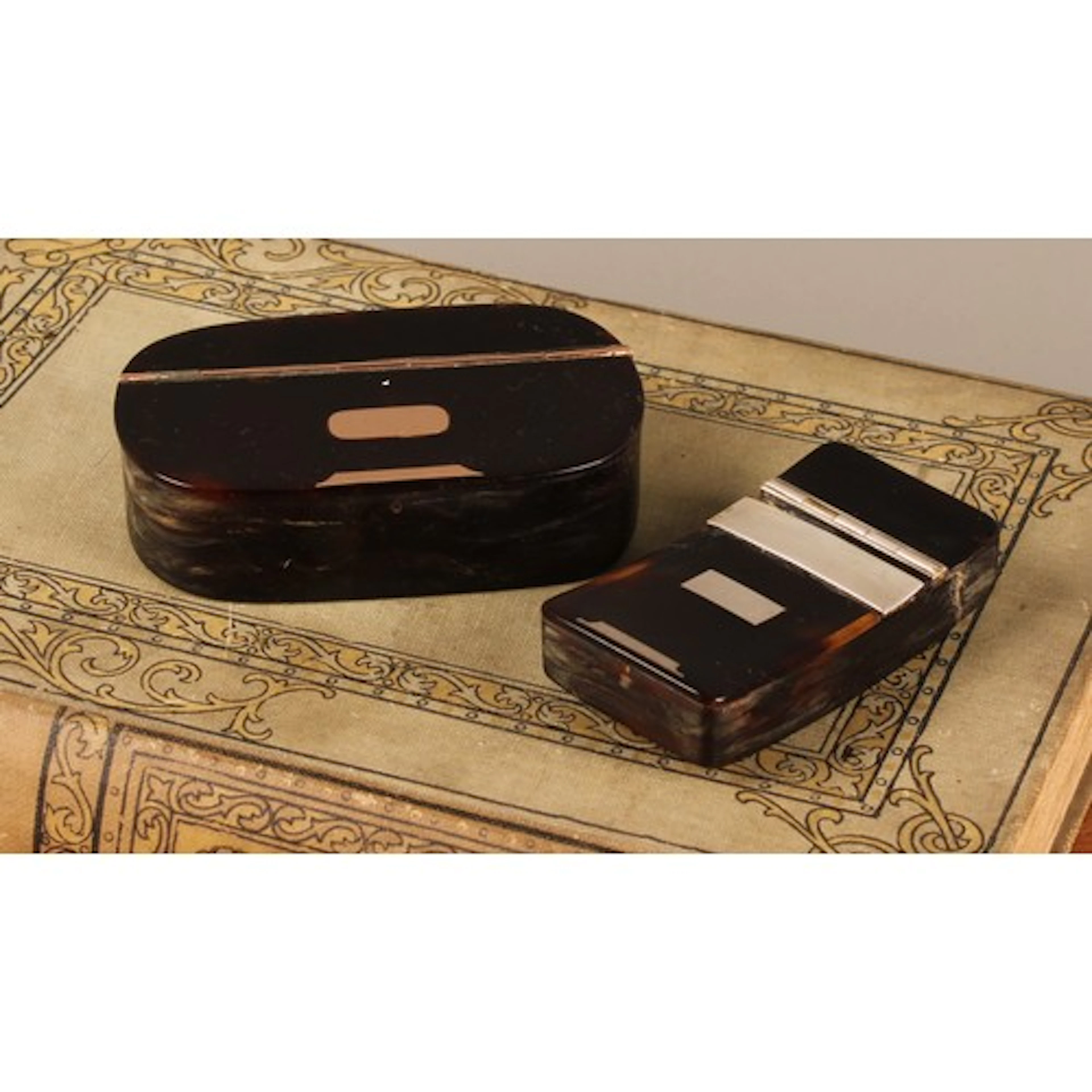 A George III tortoiseshell and gold metal mounted discorecta...