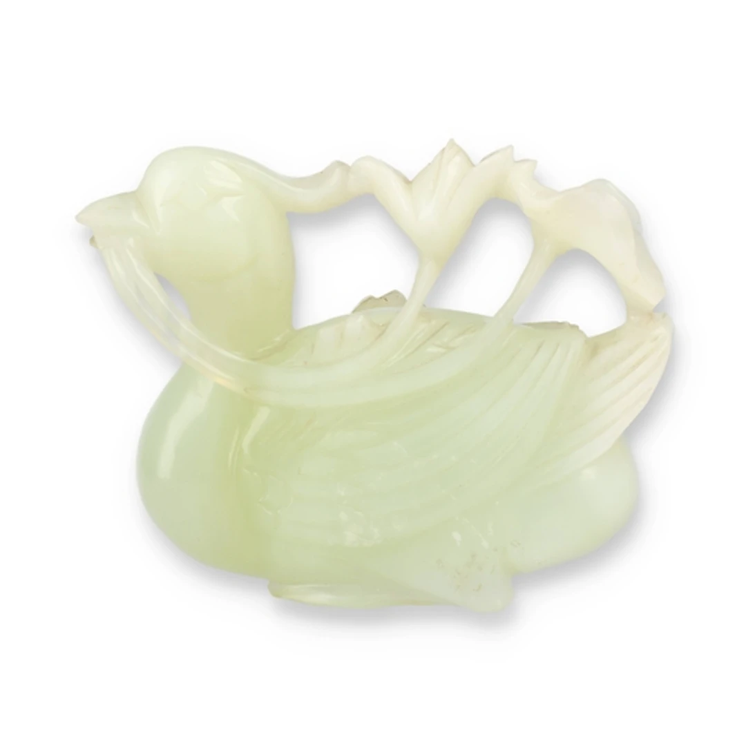 A CHINESE JADE DUCK 10.5cm x 8.5cm