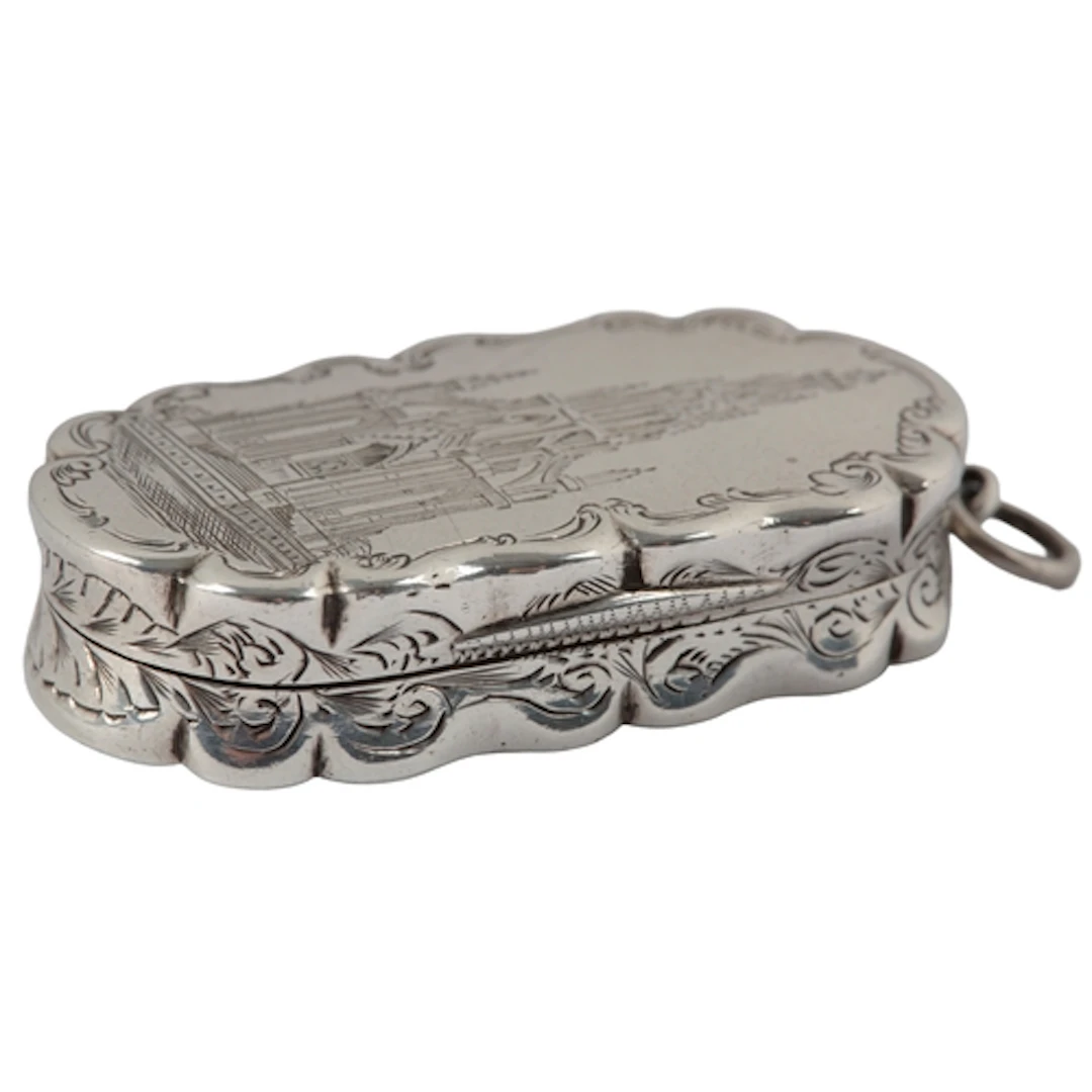 A Victorian silver vinaigrette, engraved with the Sir Walter...