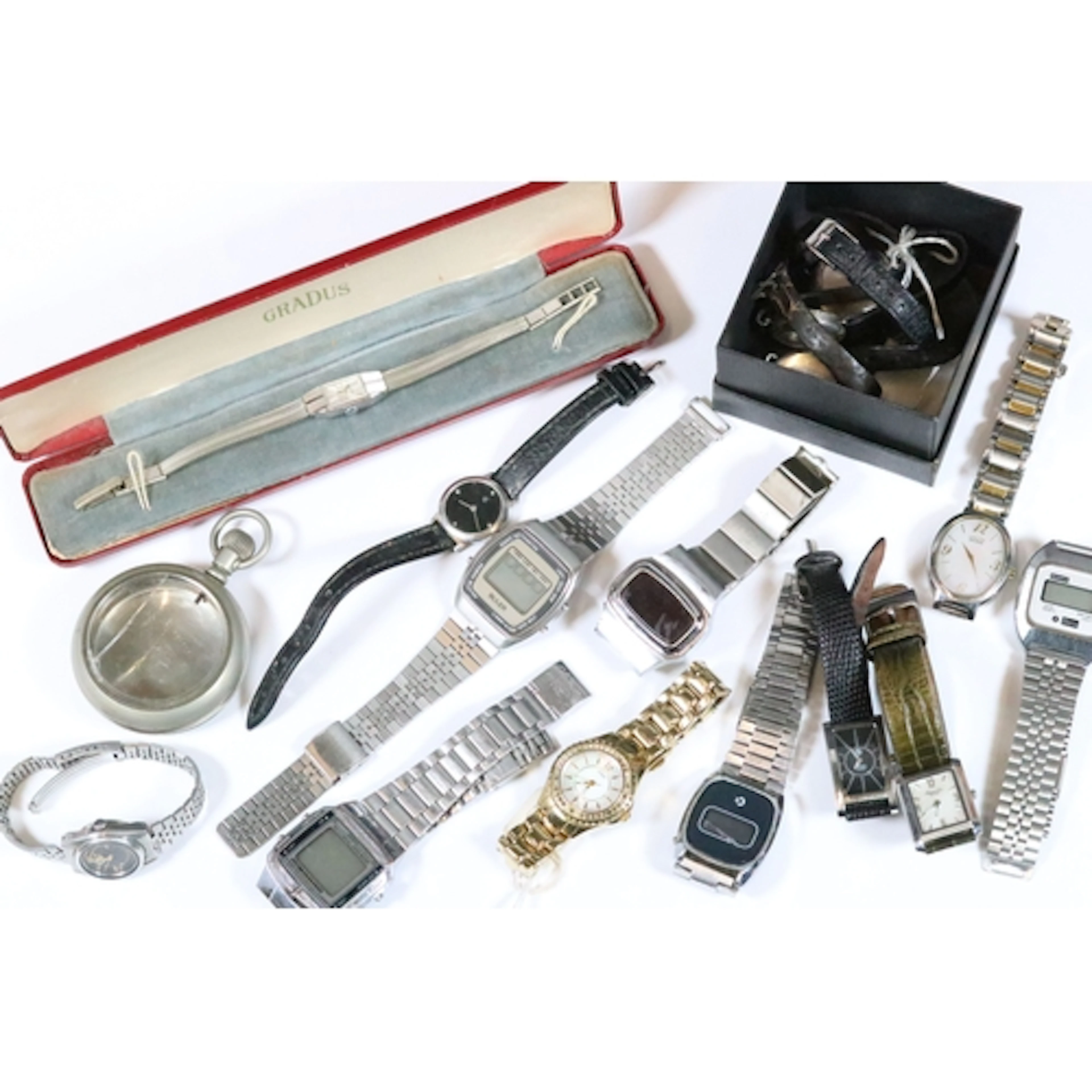 Collection of mixed wrist watches to include silver cased tr...