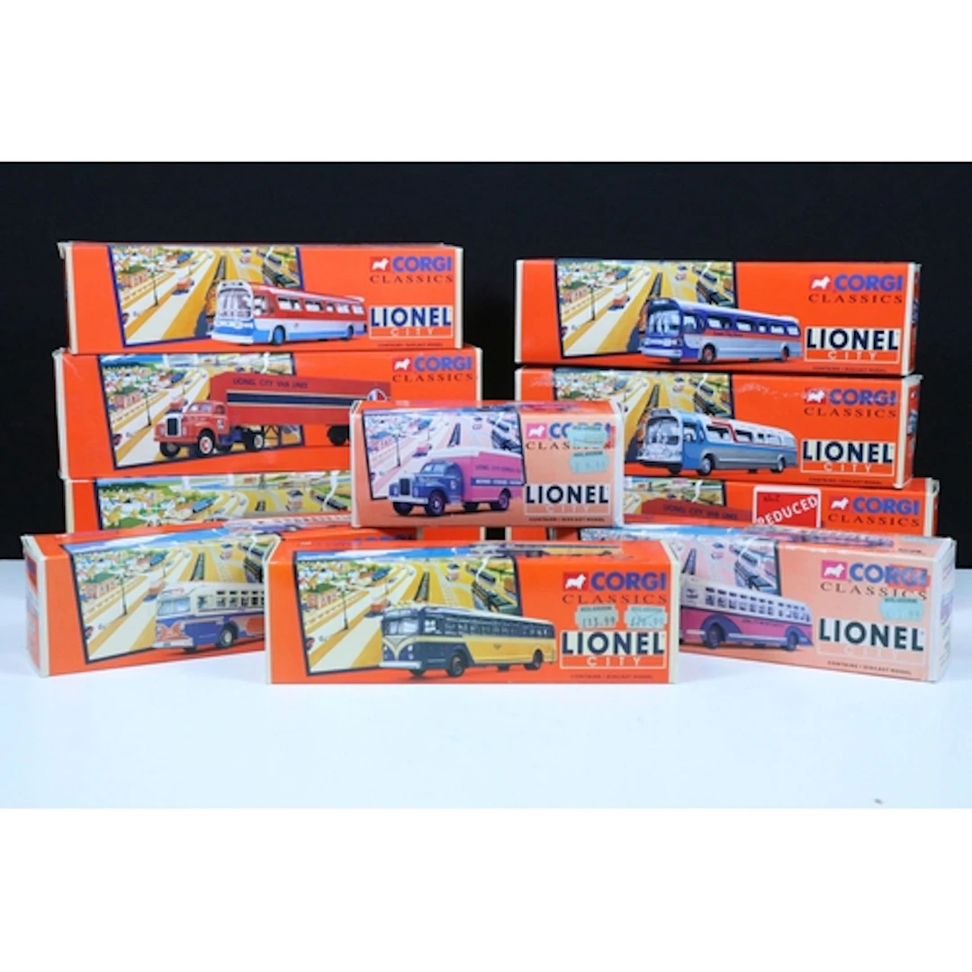 10 Boxed Corgi Lionel commercial and public transport diecas...