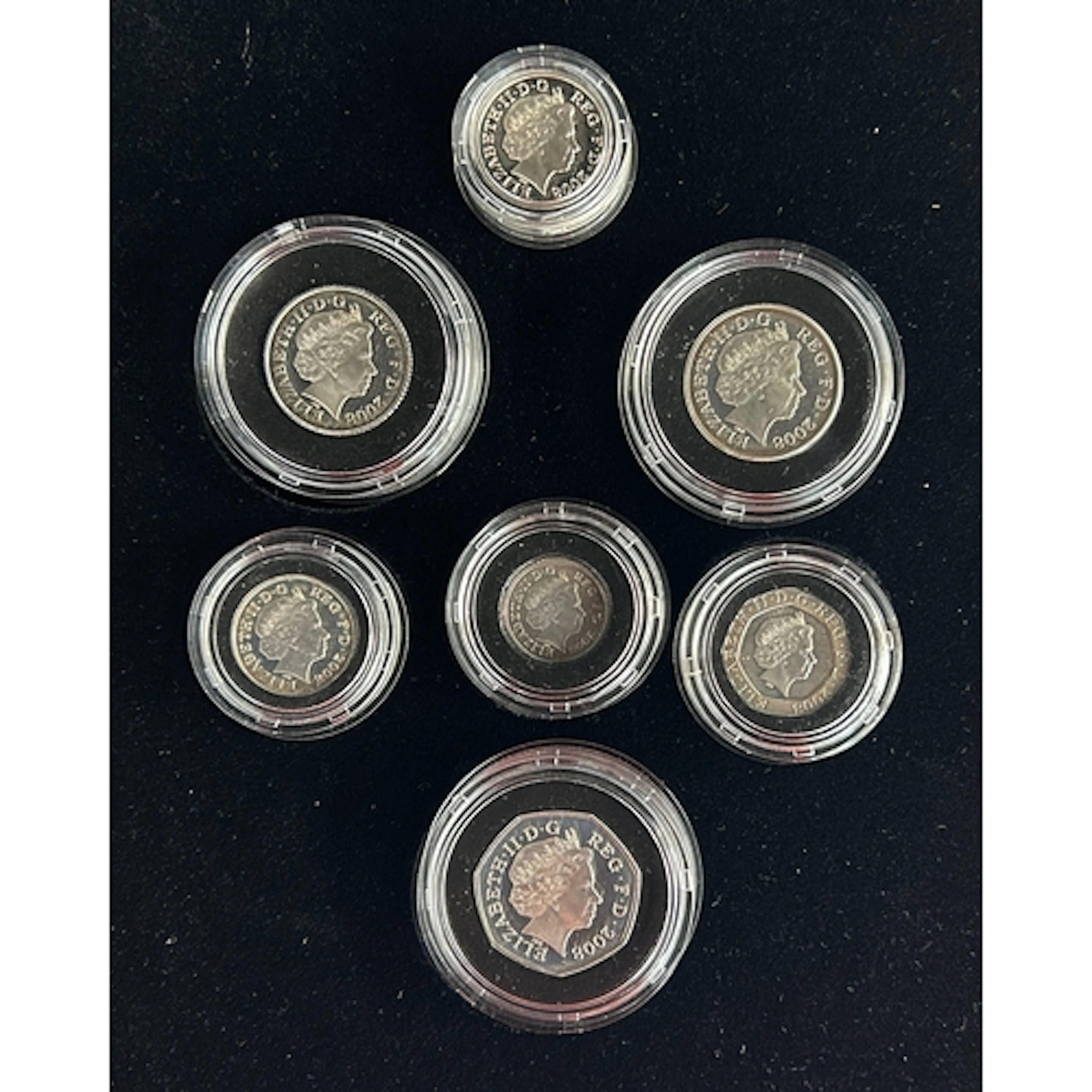 UK 2008 Royal Shield of Arms Silver Proof Piedfort Seven-Coi...