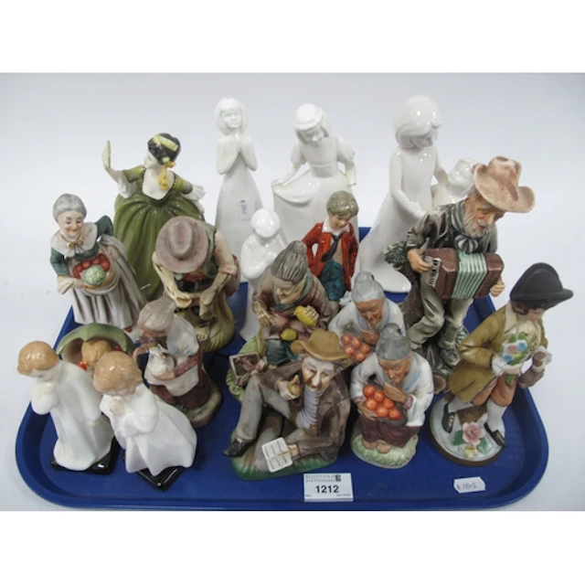 Ceramic and porcelain figures, including Royal Doulton "Simo...