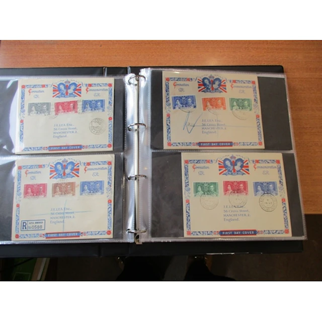 1937 Coronation FDCs mainly on J. Lea. illustrated covers wi...