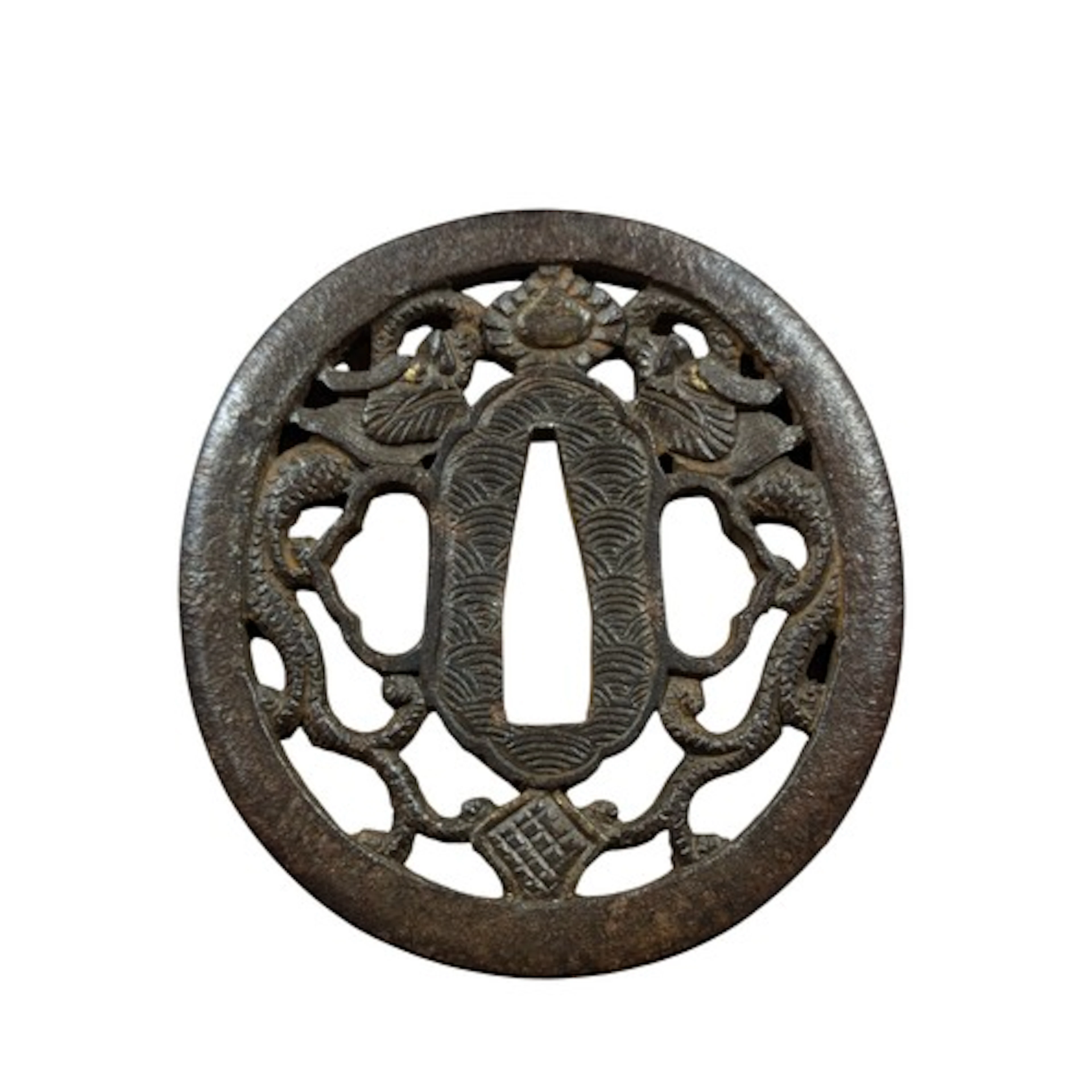 Edo Period Style Japanese Nanban Sukashi Tsuba, constructed ...
