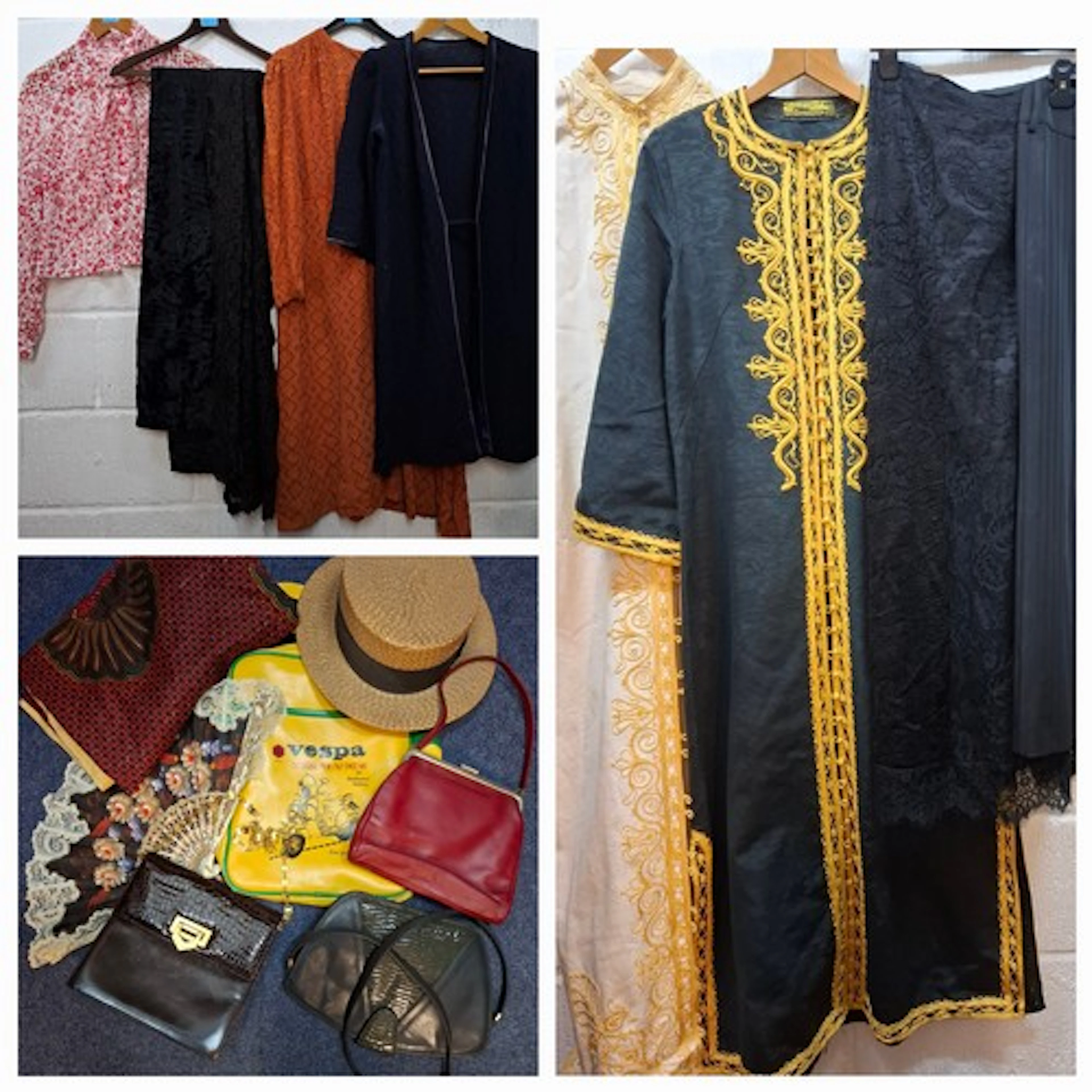 Mixed vintage fashion to include 2 Egyptian embroidered kaft...
