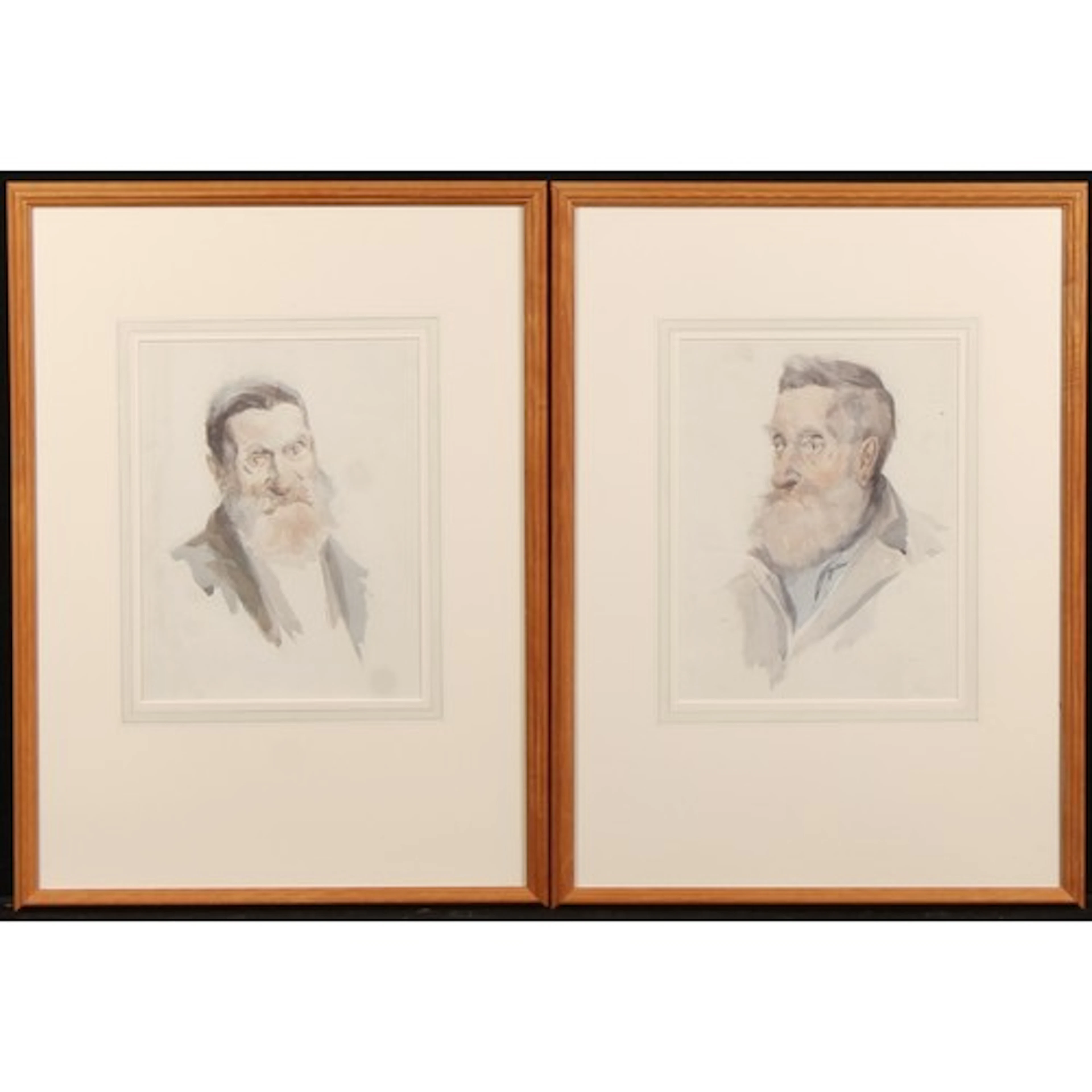 English School (early 20th century) A pair, Portraits of a B...