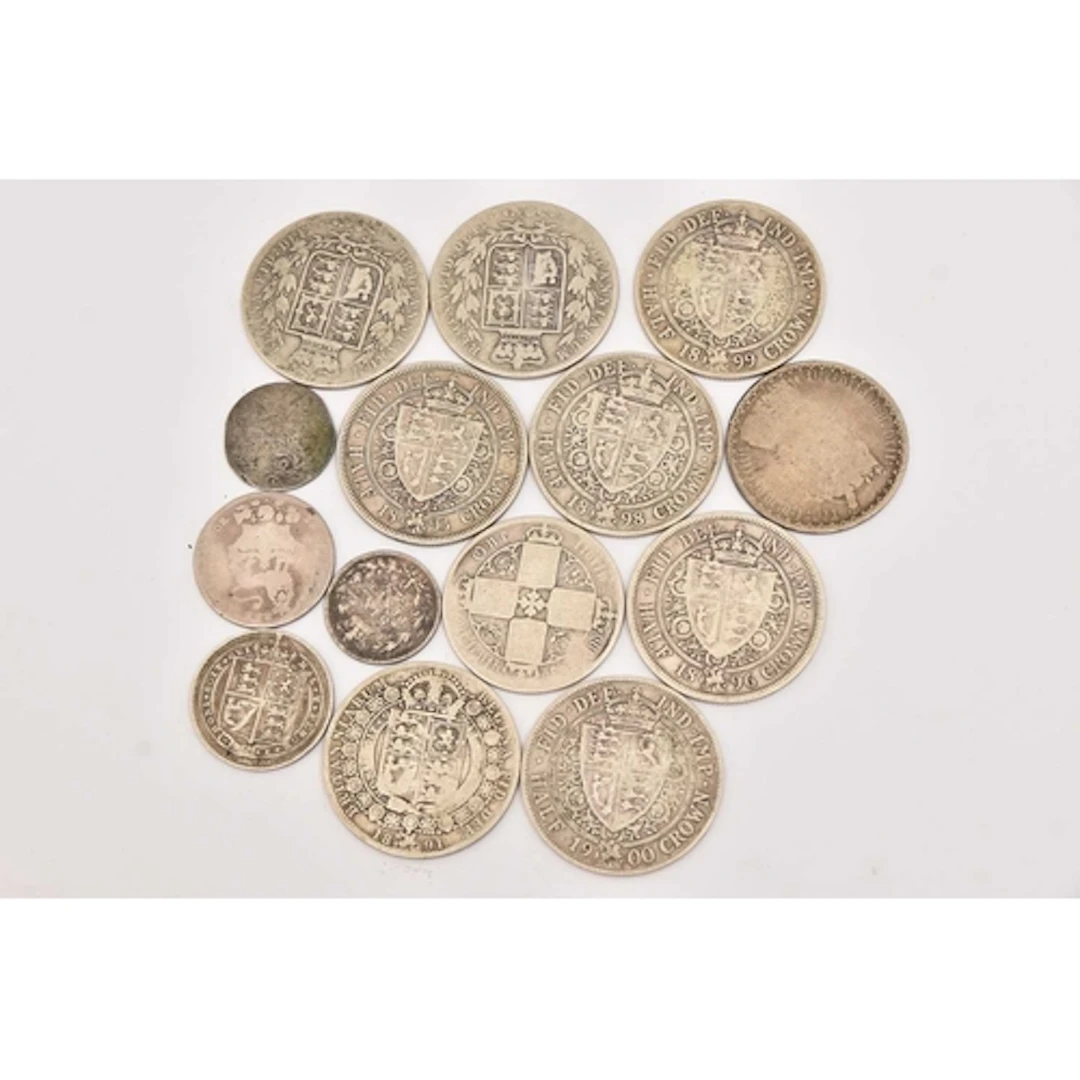 Silver. Circulated Queen Victoria .925 silver coins to 145 g...