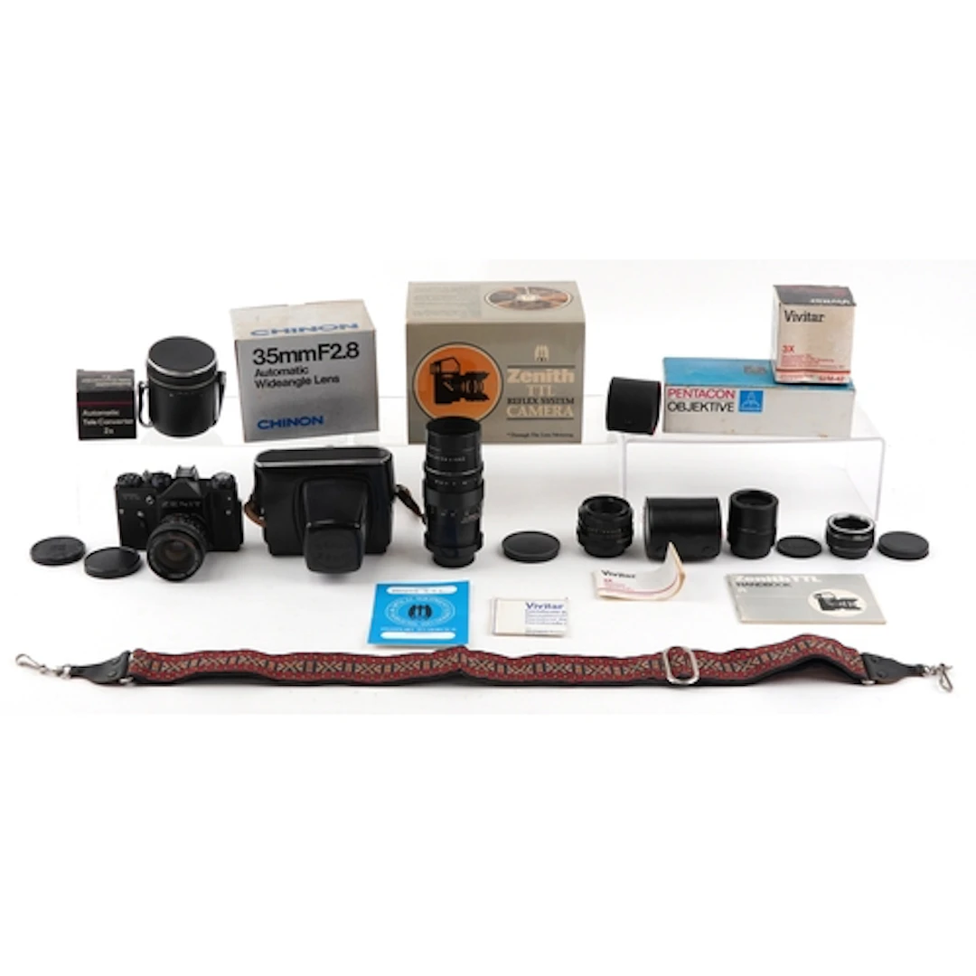 Vintage and later cameras and lenses including a Zenith TTL ...