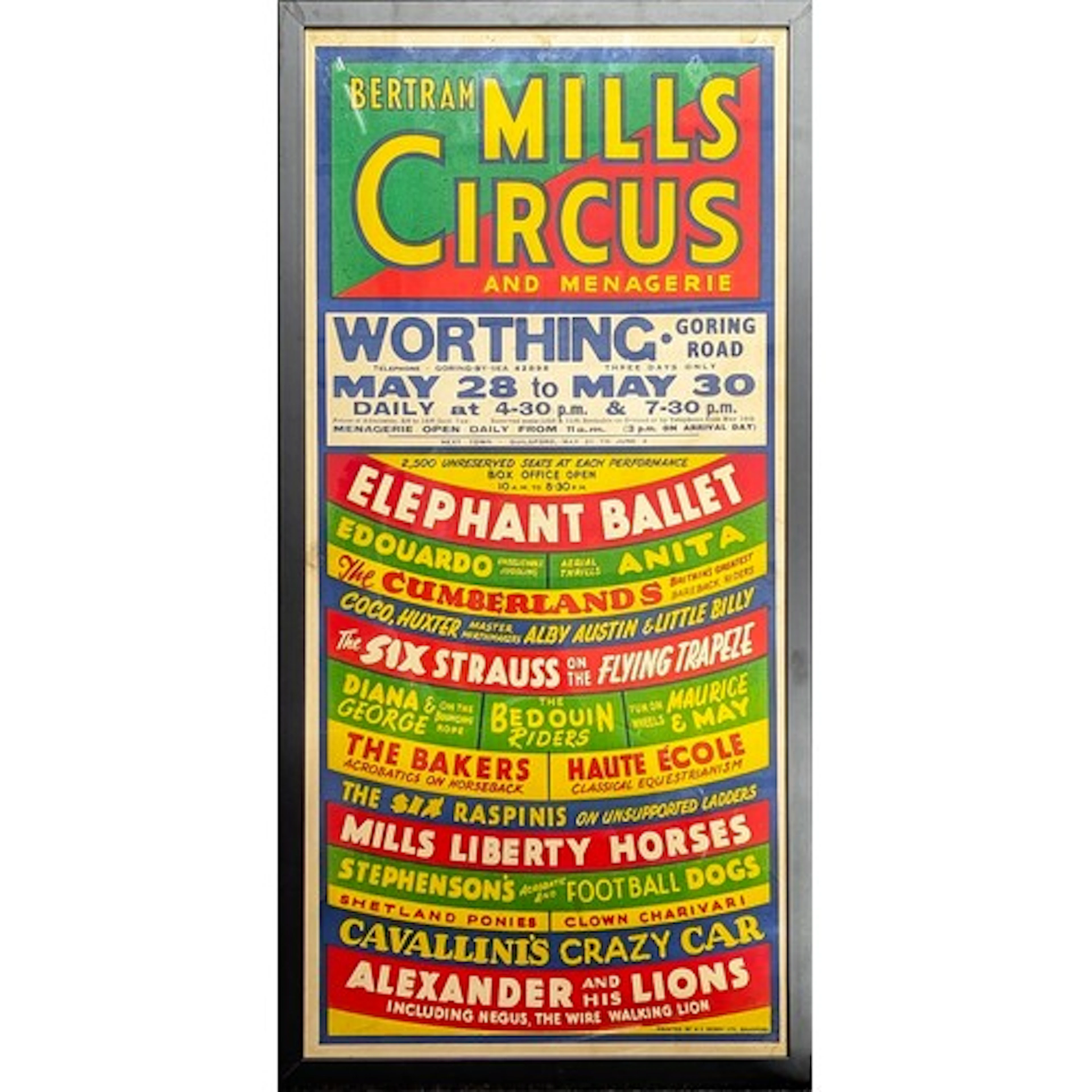 Circus and Fairground - a mid-20th century poster, Bertram M...