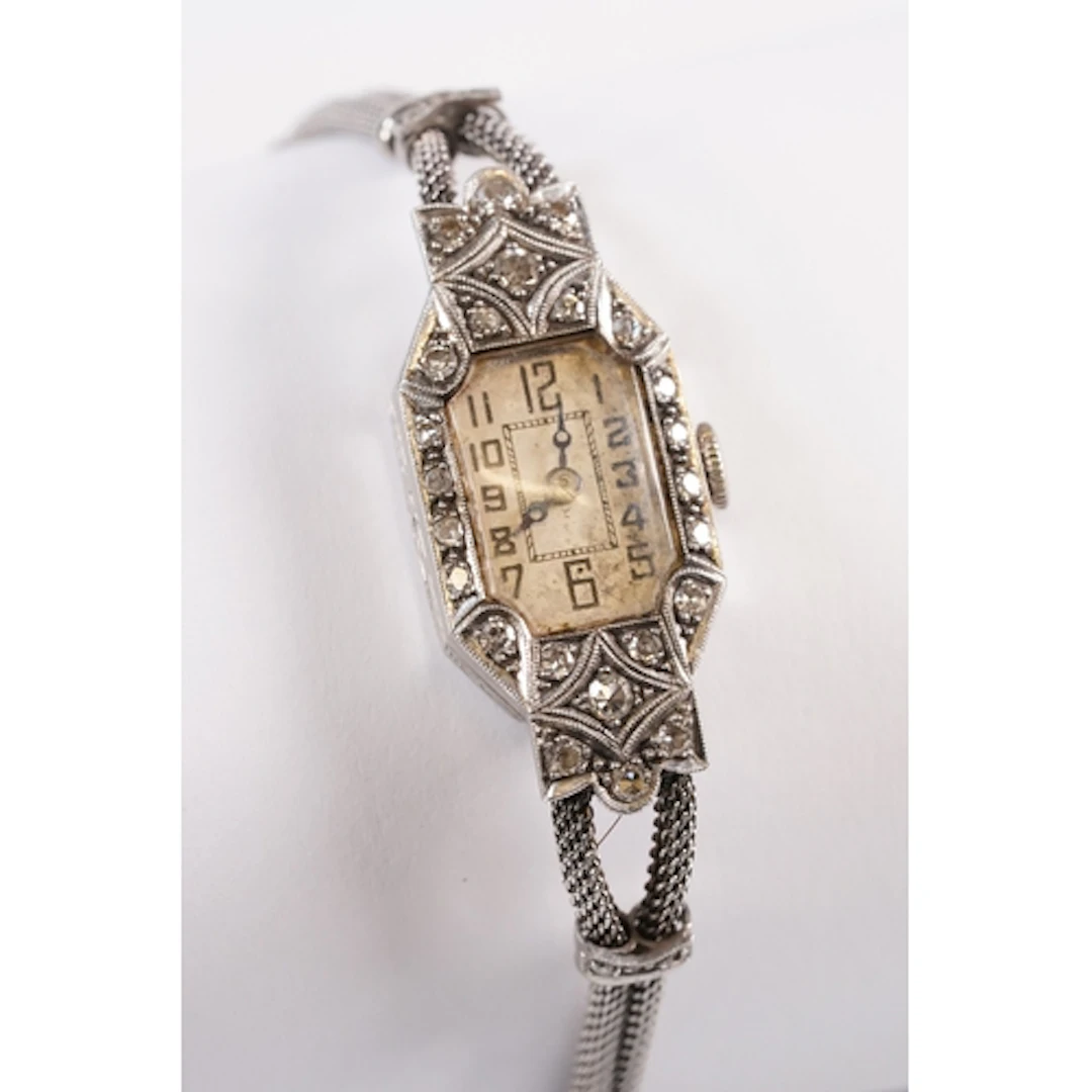 Art Deco diamond set ladies dress watch. The watch having a ...