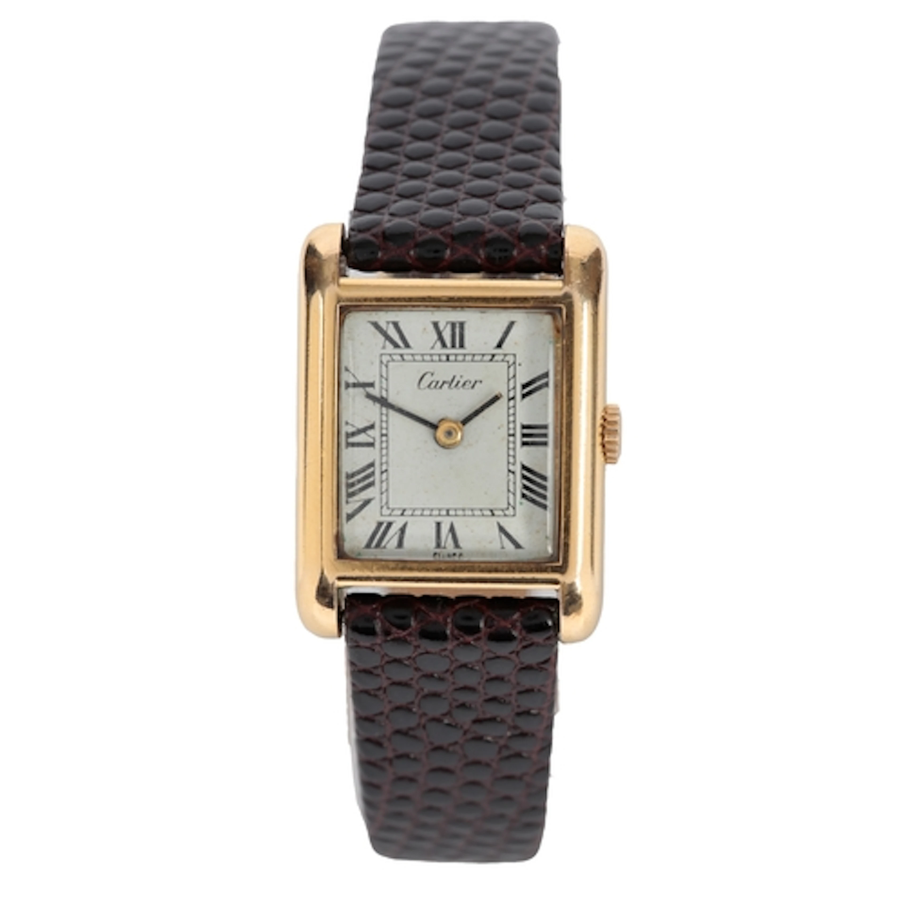 A lady's late 20th century 18k gold electroplated Cartier ma...