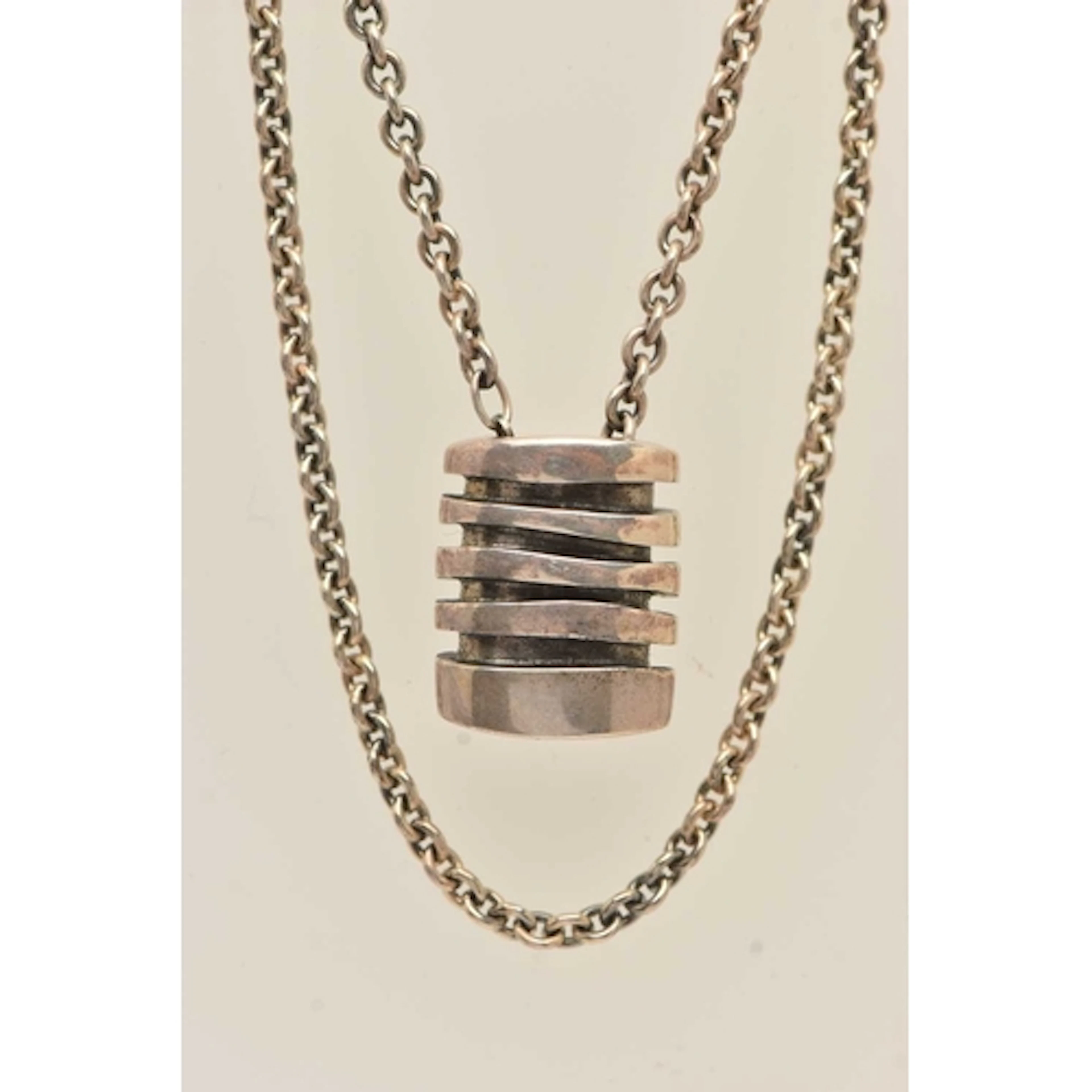 A 'GEORG JENSEN' 'STRATA' SILVER PENDANT NECKLACE, design nu...