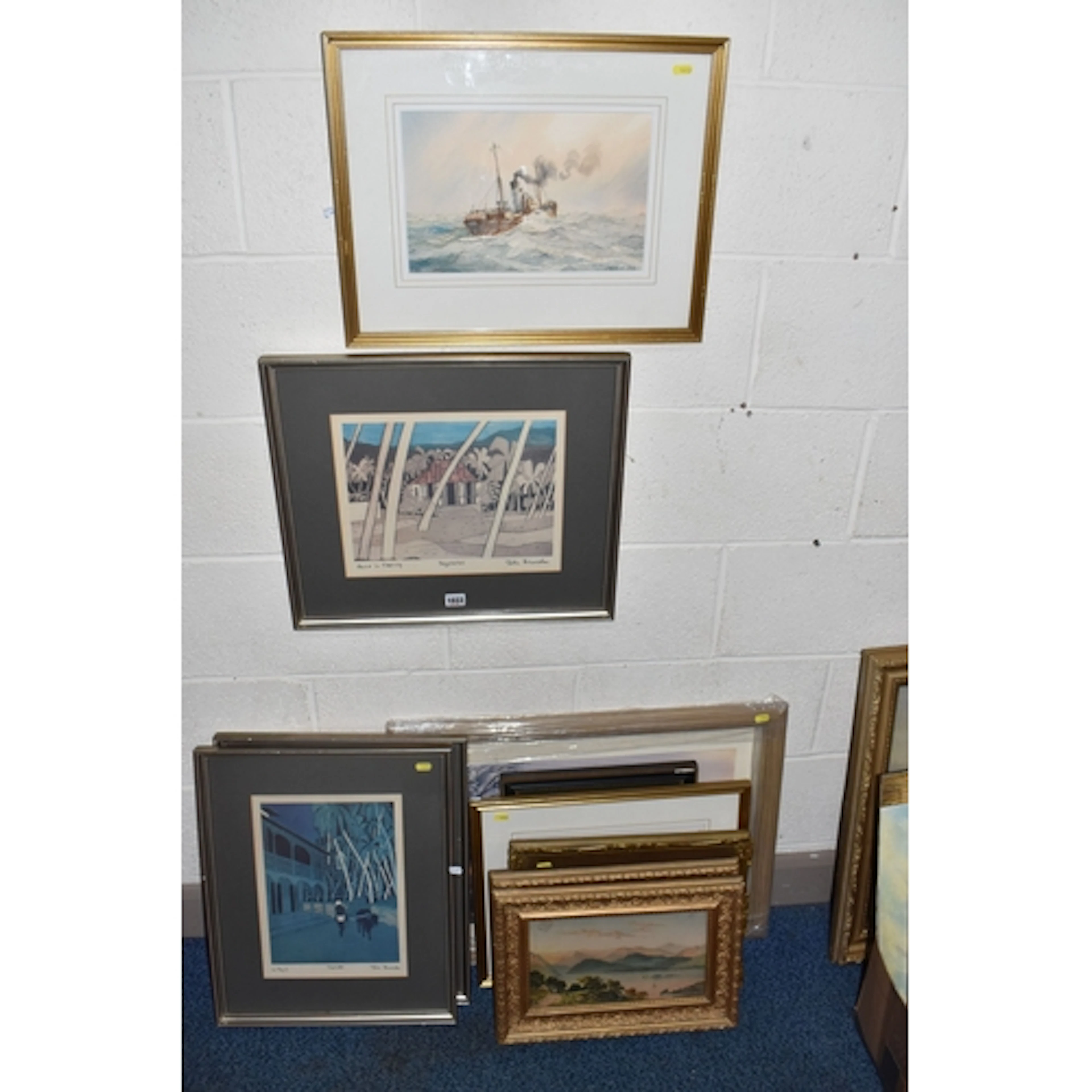a small collection of pictures and prints , comprising three...