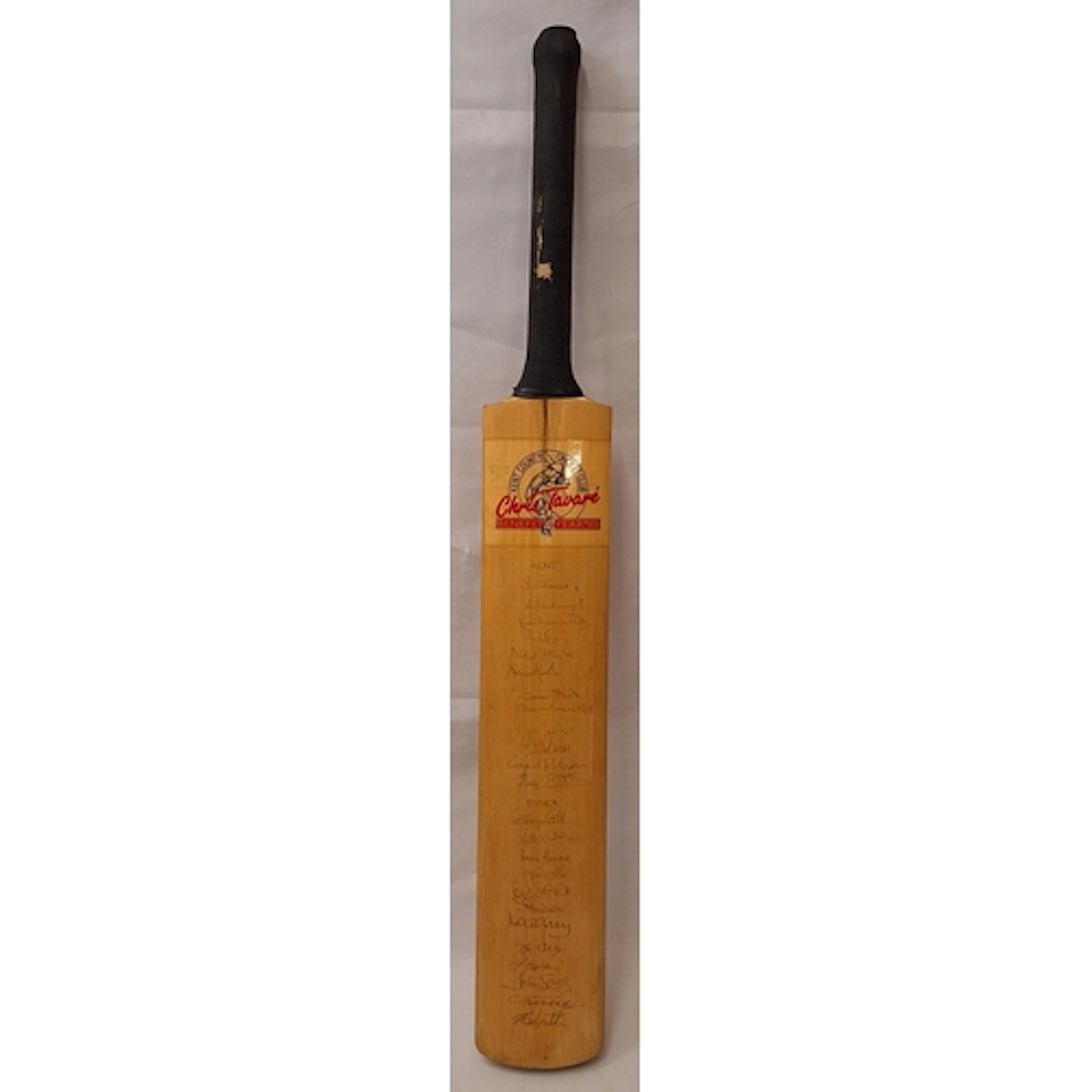 Signed Cricket Bat Chris Tevare Benefit Year 88 signed by Ke...