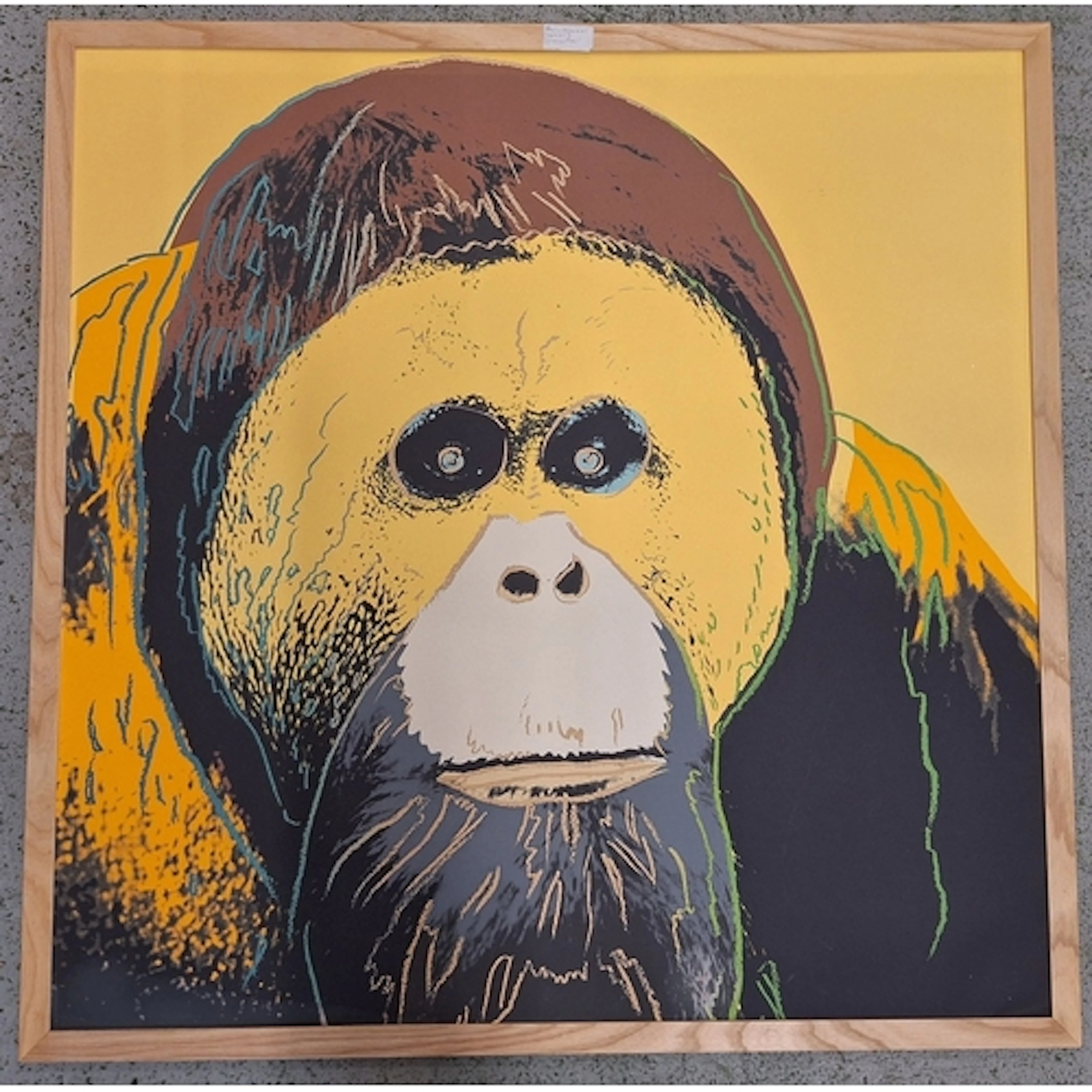 Large Framed Print Orangutang after Andy Warhol approx. 101....