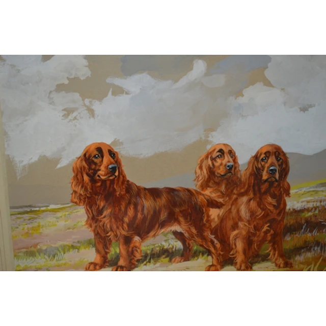 Reuben Ward Binks, mixed media ' Red Cockers ', signed, 22cm...