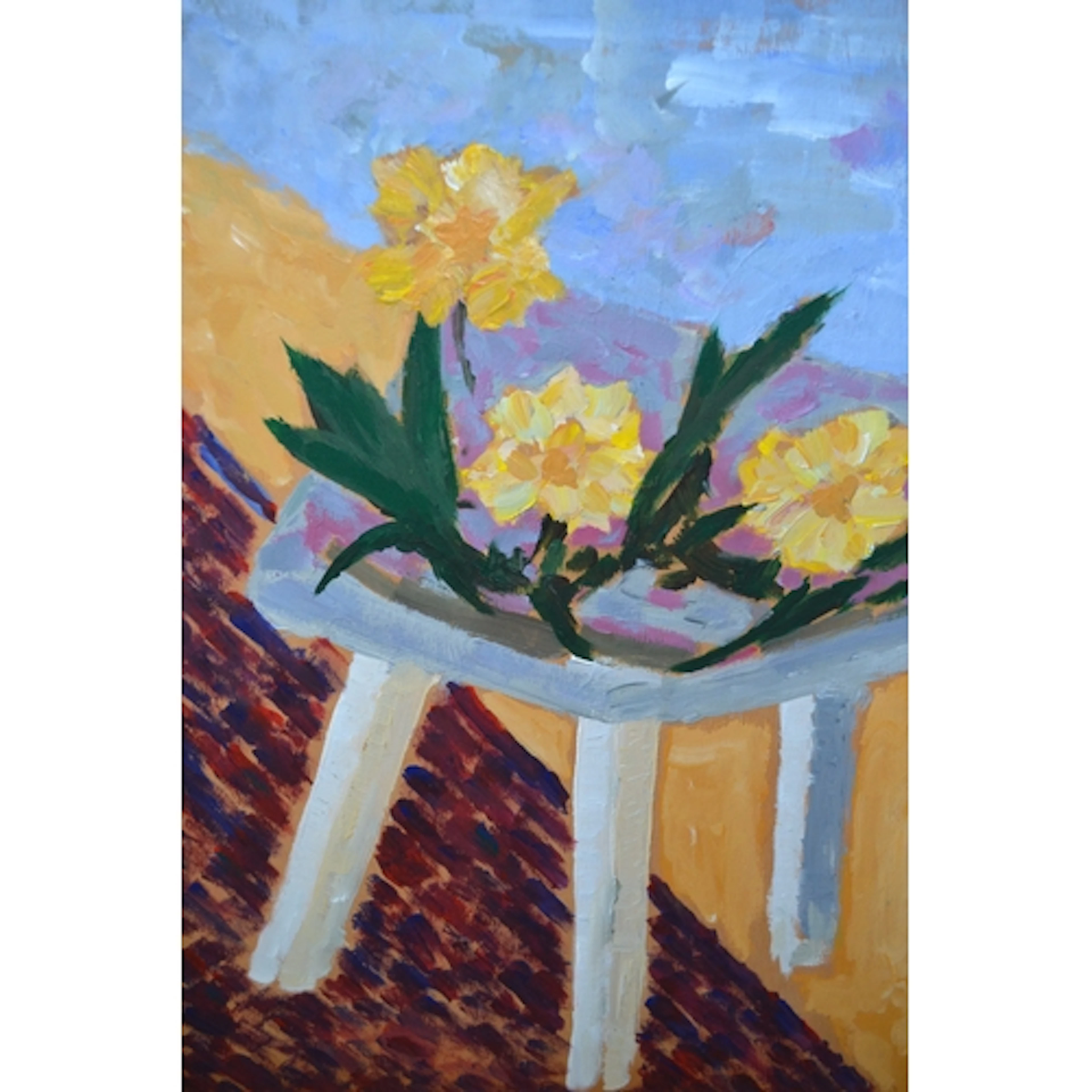 Modern British School, oil on board, still life with yellow ...