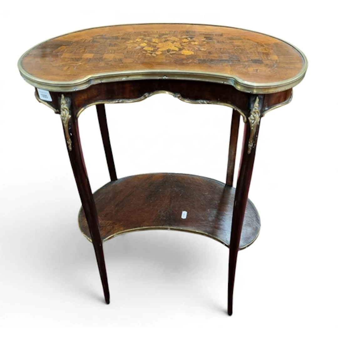 A late 19th Century Continental kidney shaped Side Table wit...