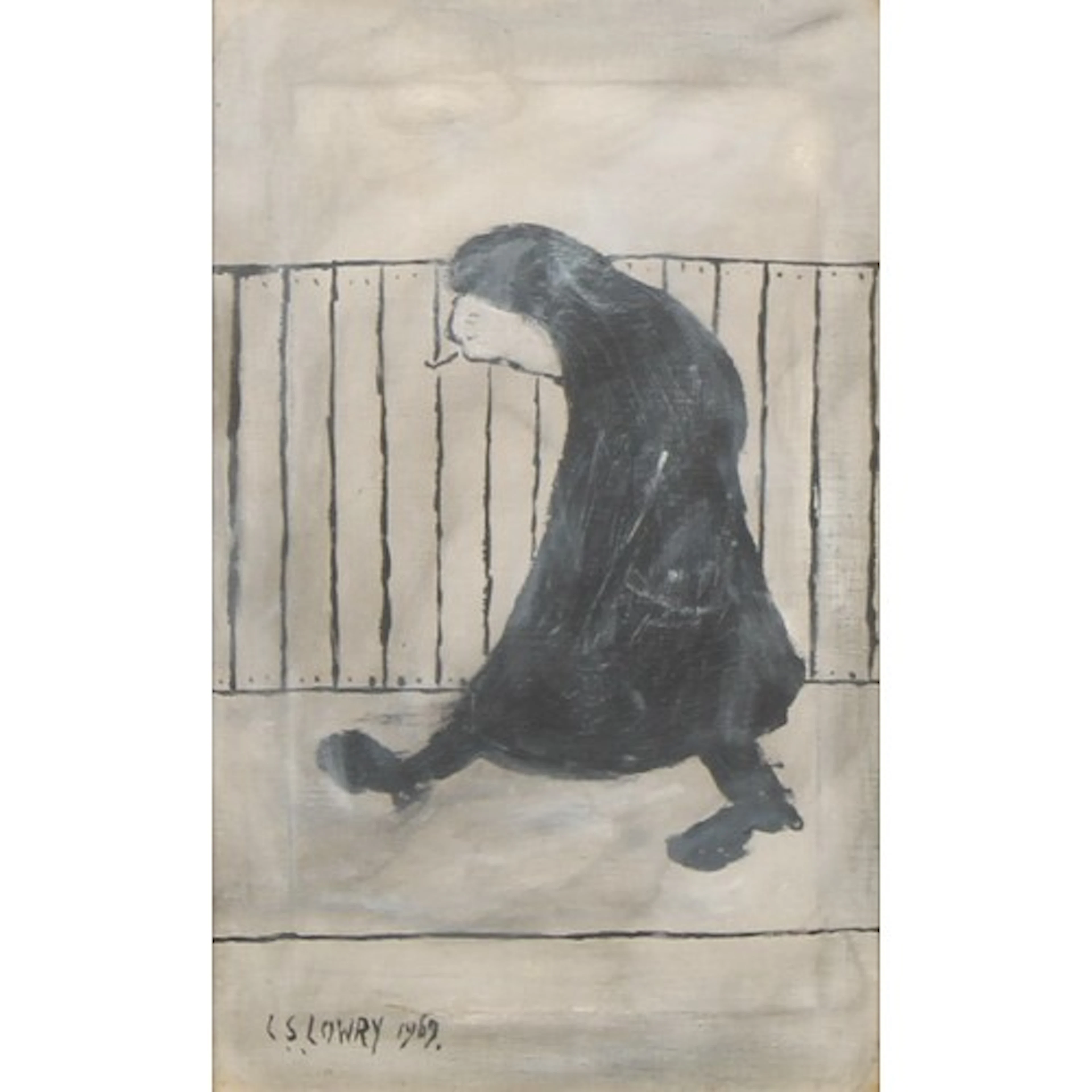 After L. S. Lowry (1887-1976) Figure by Railings signed, o...