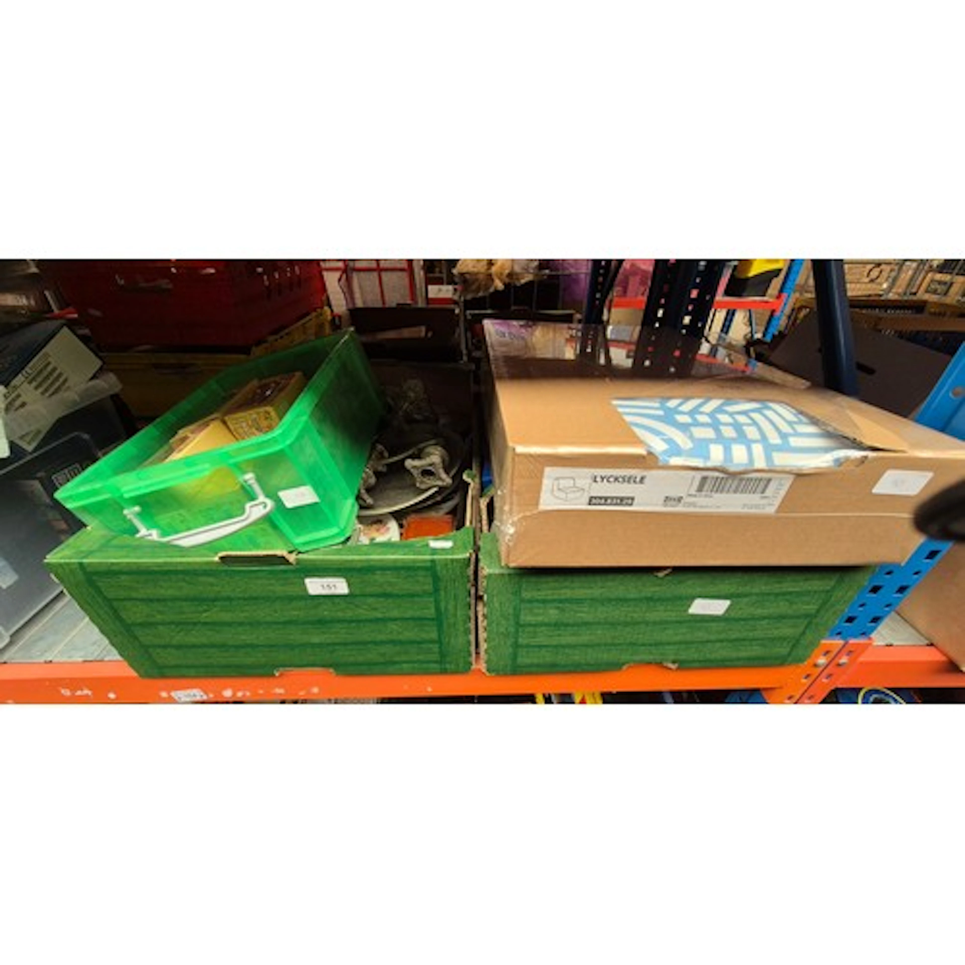 A mixed lot - 2 boxes containing plates, boxed model cars, p...