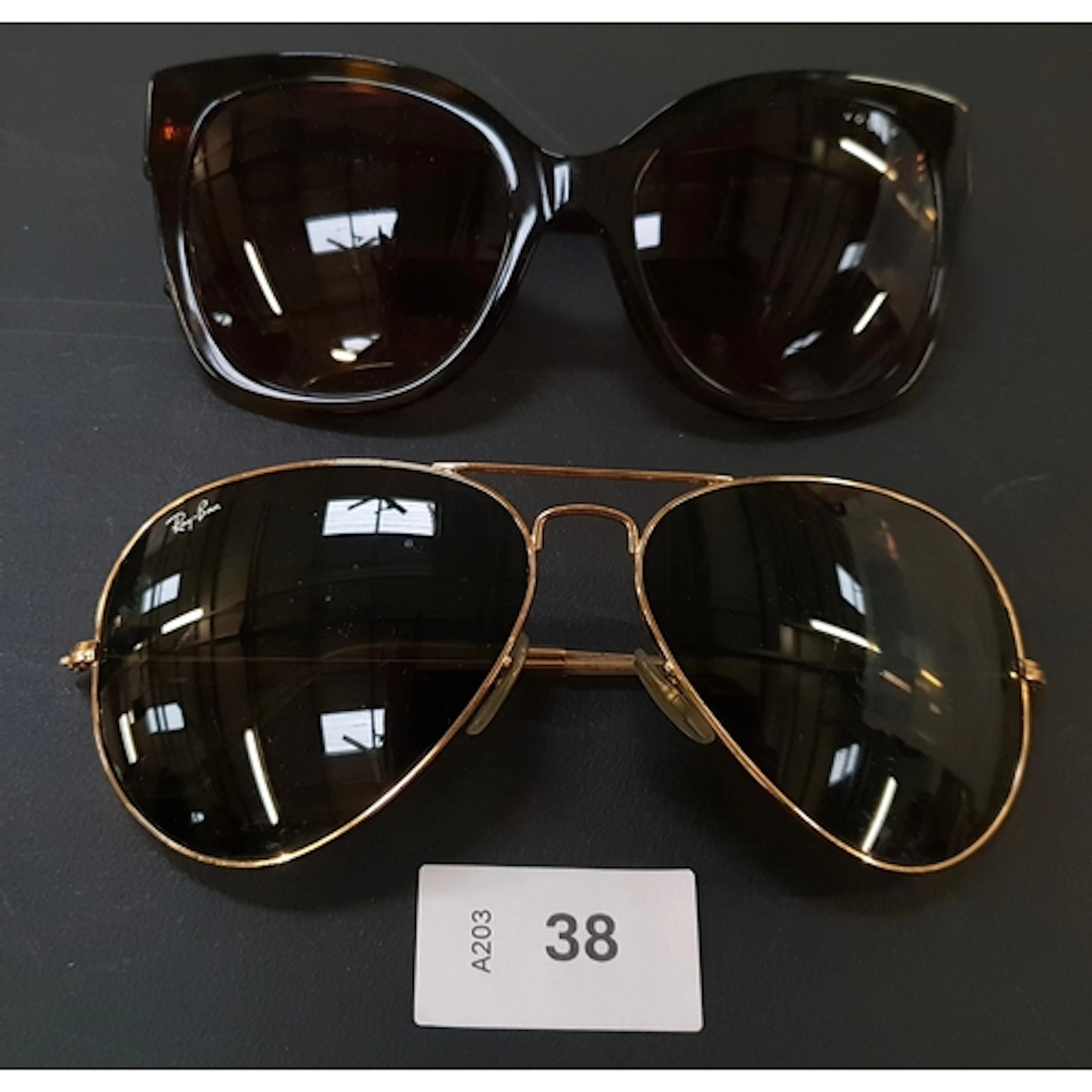 TWO PAIRS OF SUNGLASSES INC. AVIATOR - GREEN LENS, VOGUE VO5...