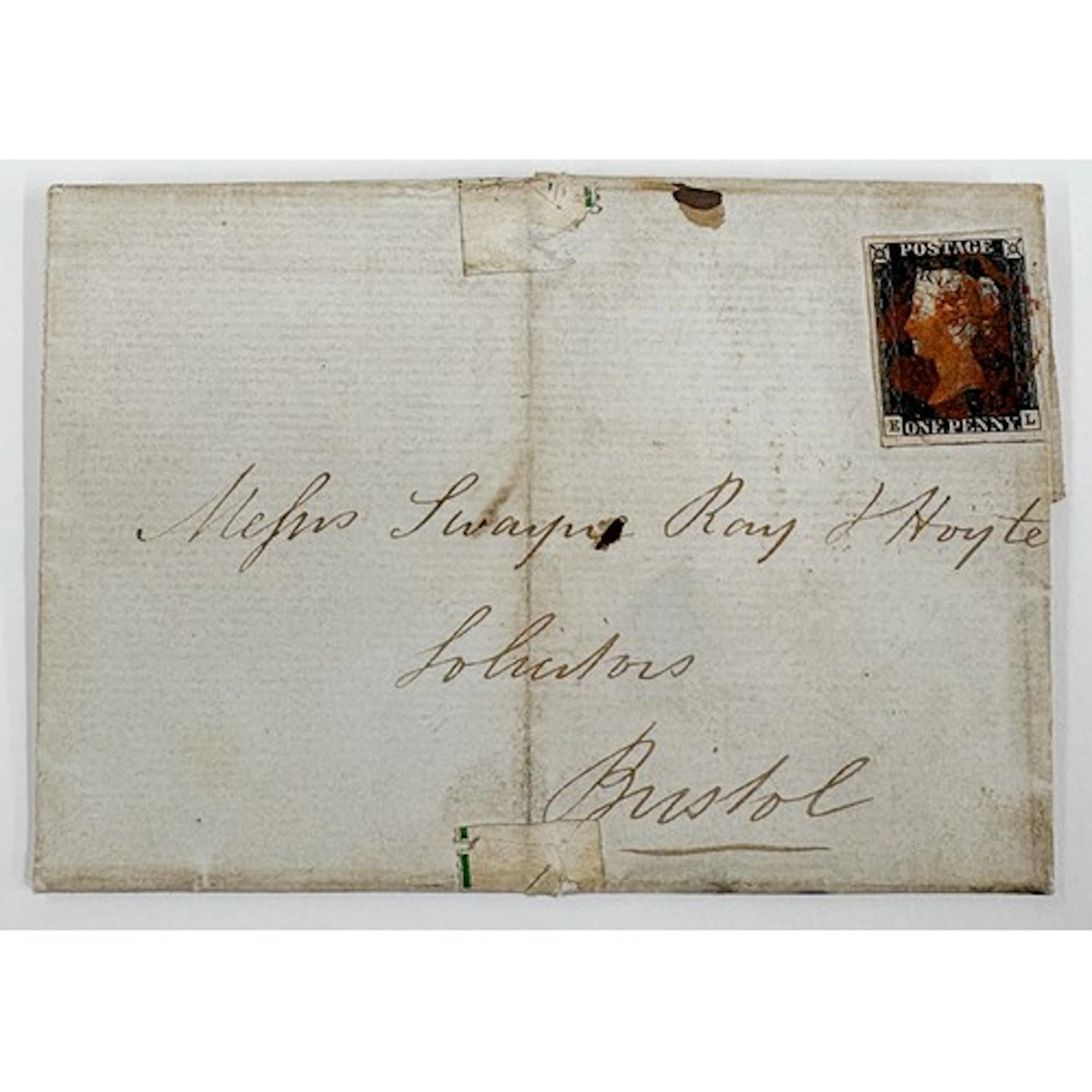 1d black on cover entire Dursley to Bristol dated 17-08-1840...