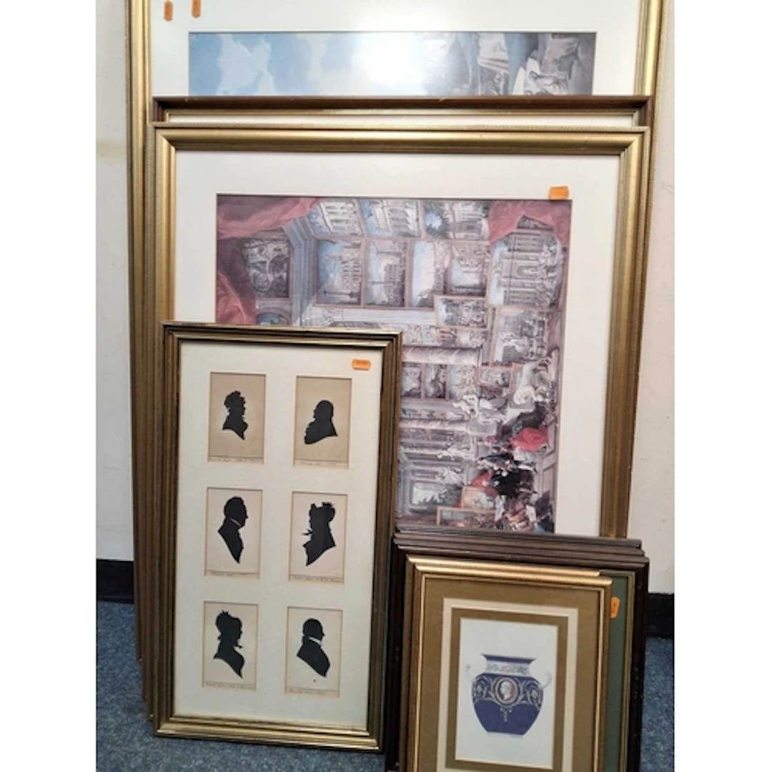 A SMALL QUANTITY OF PICTURES ETC, comprising three prints af...
