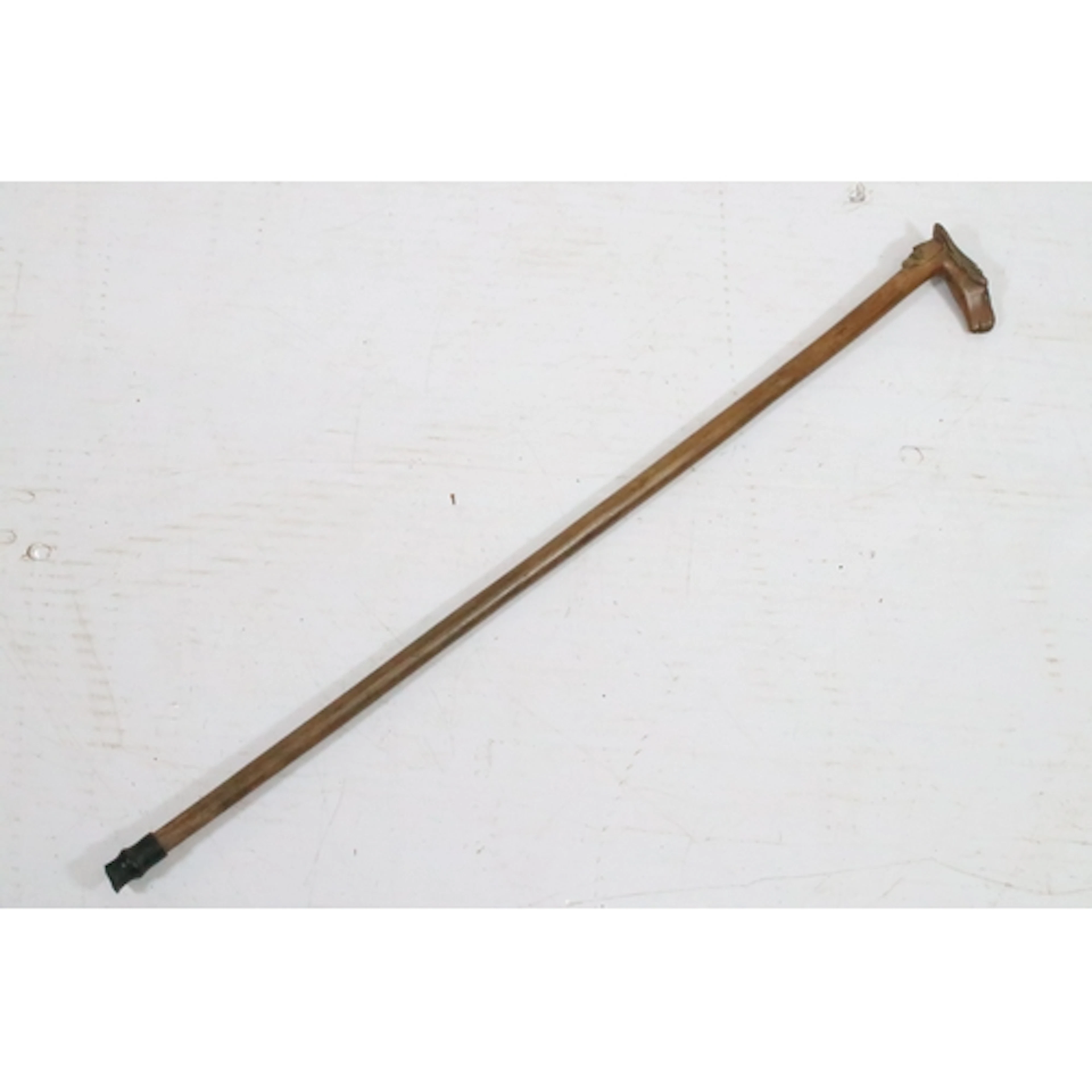 Early 20th century carved olive wood walking stick, probably...