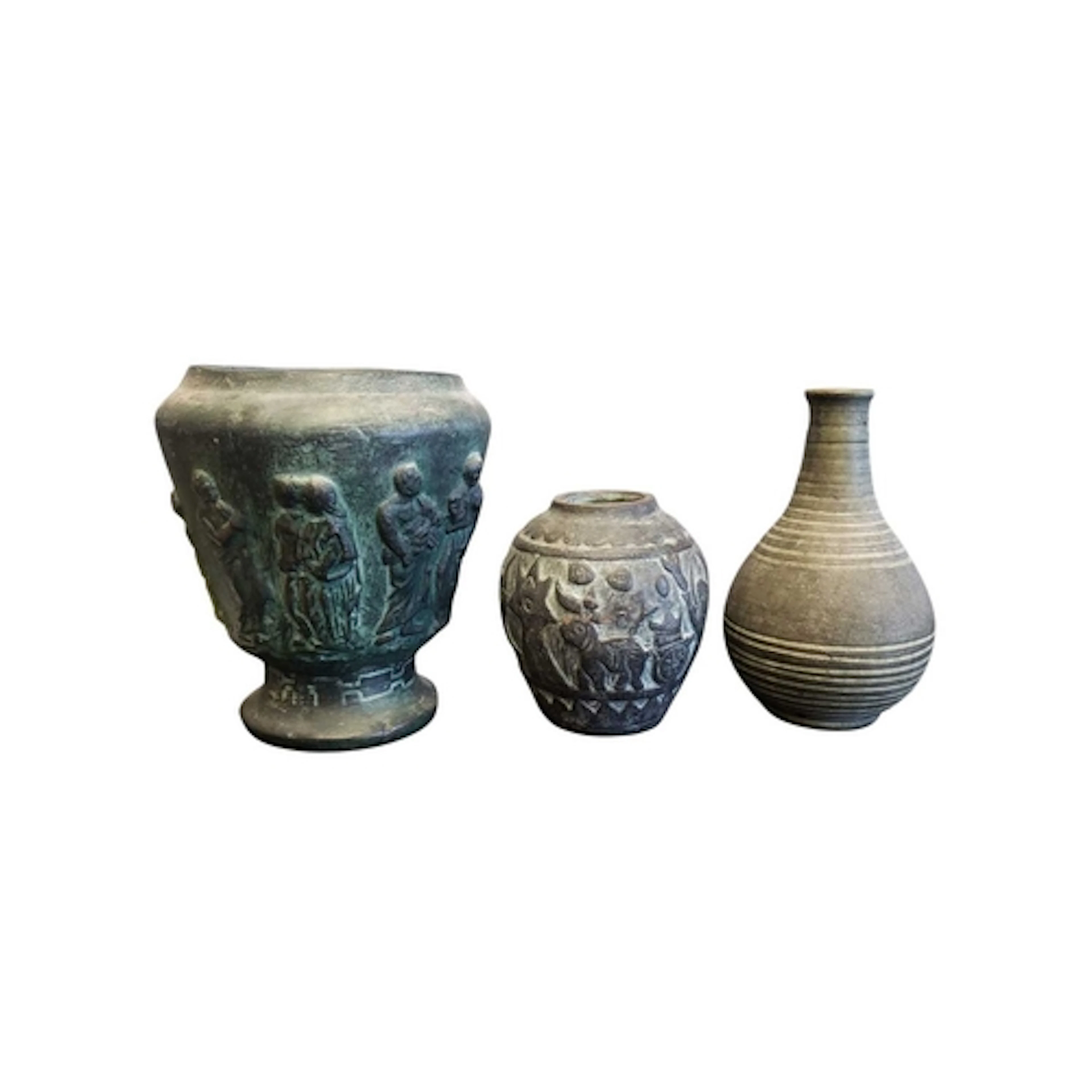 Three Roman artefact reproduction vases / ceramic vessels. T...