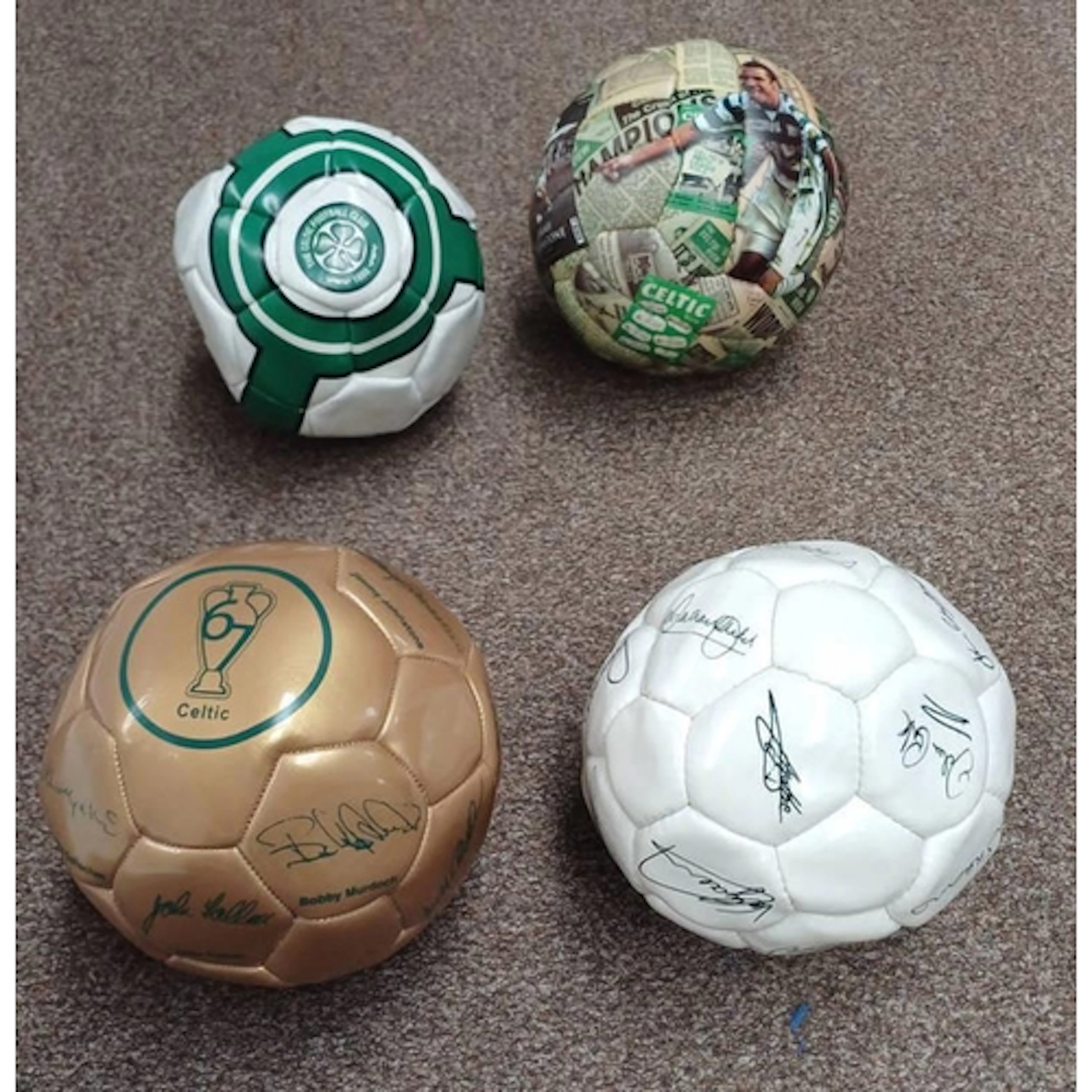 FOUR CELTIC FC FOOTBALLS