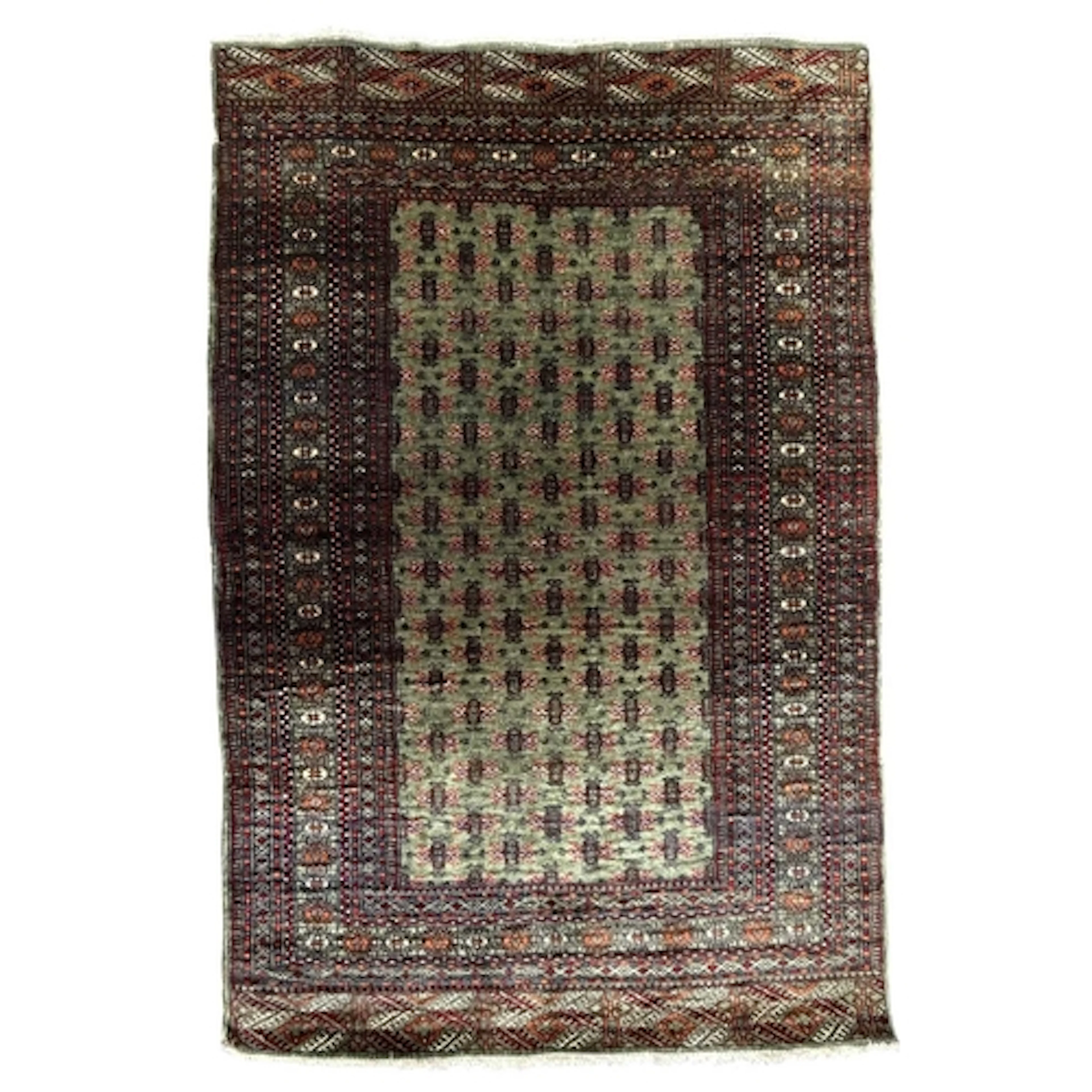 A 20th century Persian Baluch part-silk hand-woven floor car...