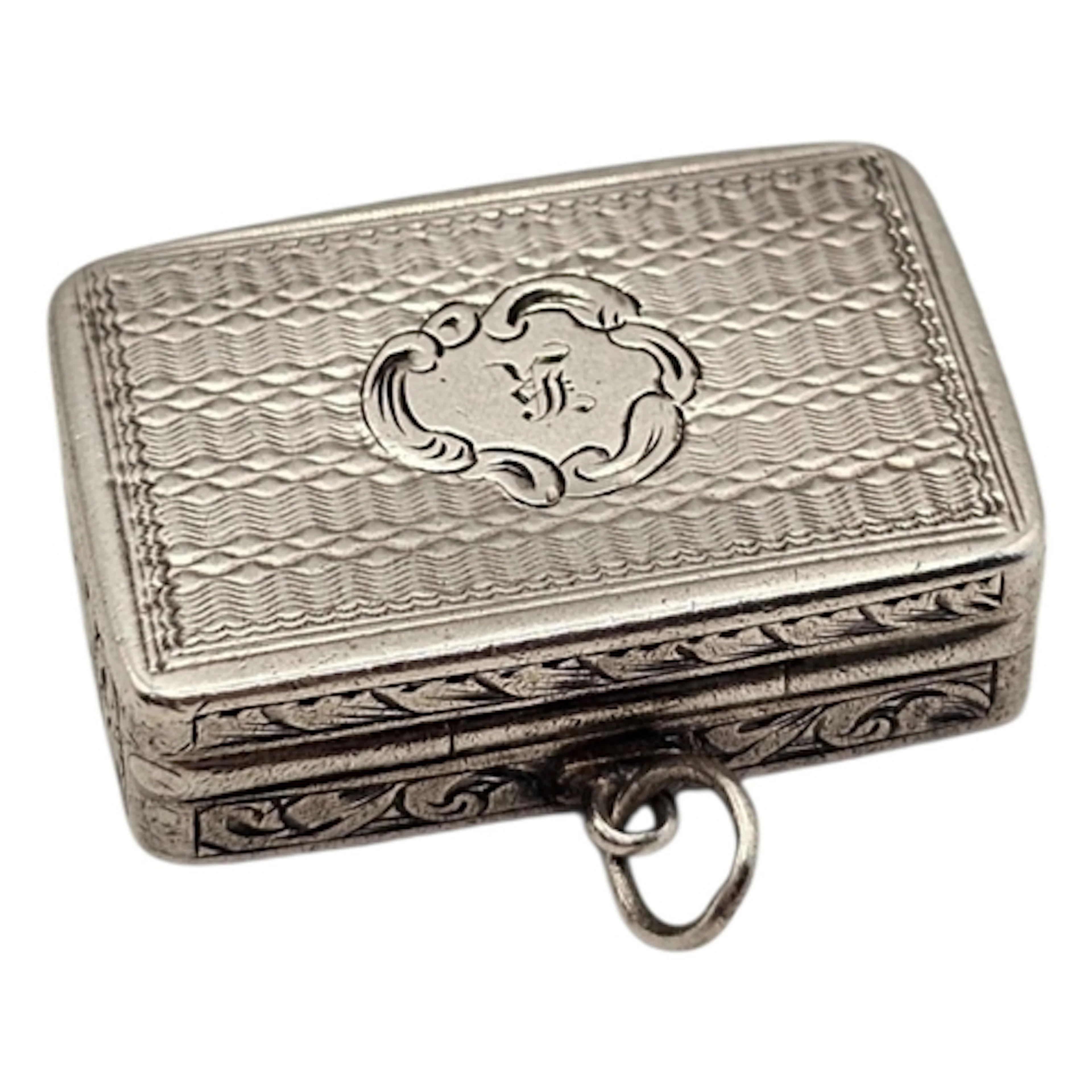 A VICTORIAN SILVER VINAIGRETTE Having engraved decoration wi...
