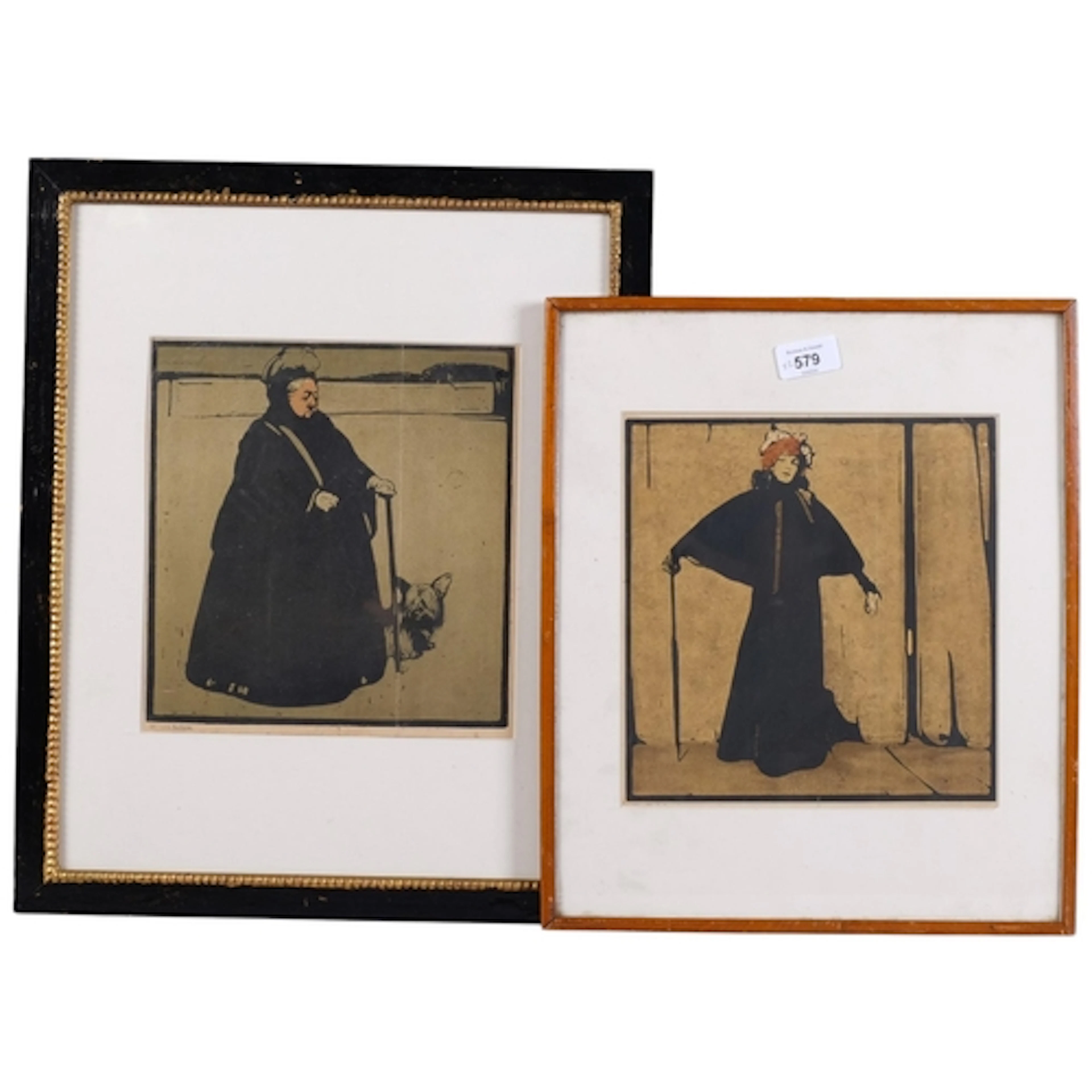 William Nicholson, 2 lithographs, circa 1900, Sarah Bernhard...
