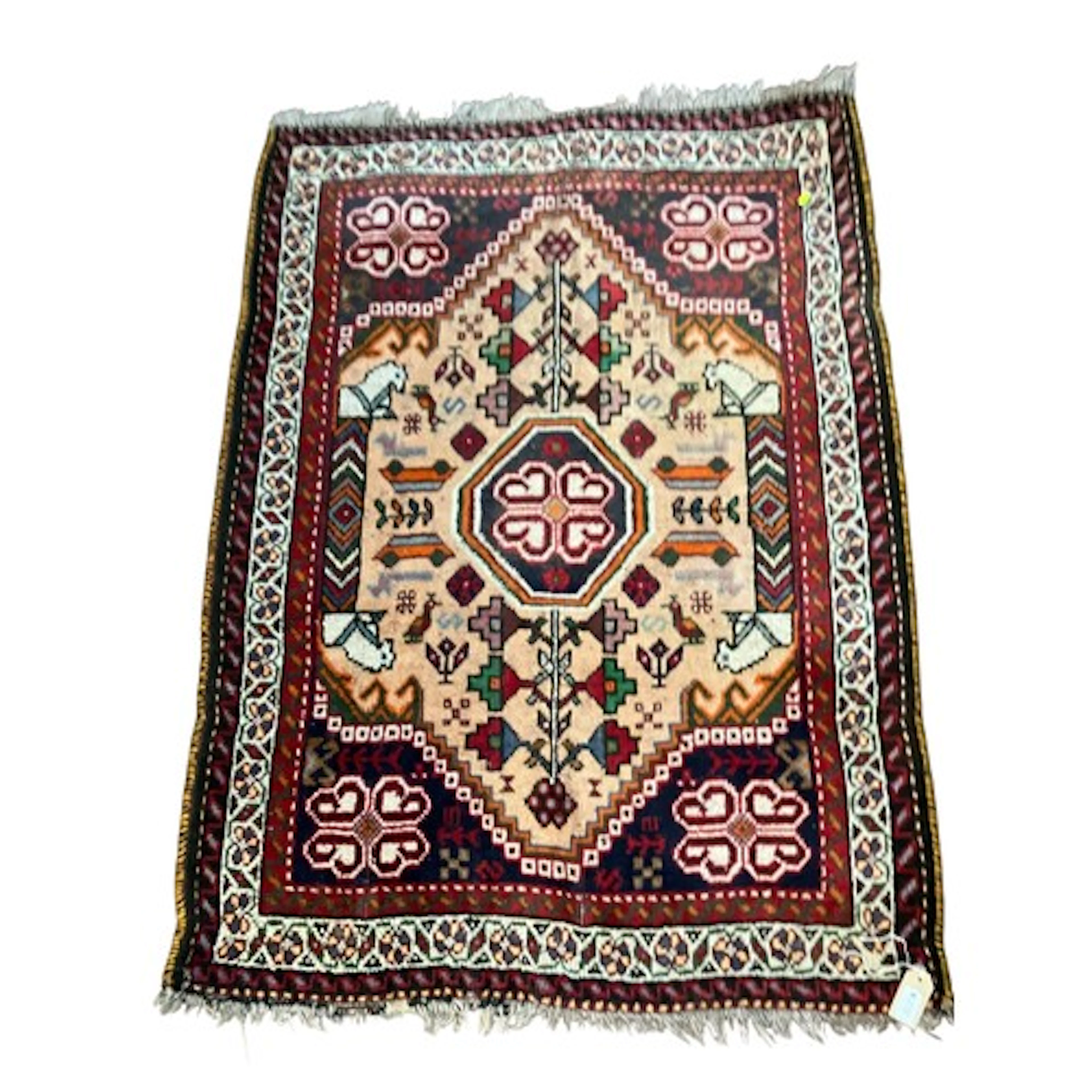 Caucasian Soumak-style rug with central medallion