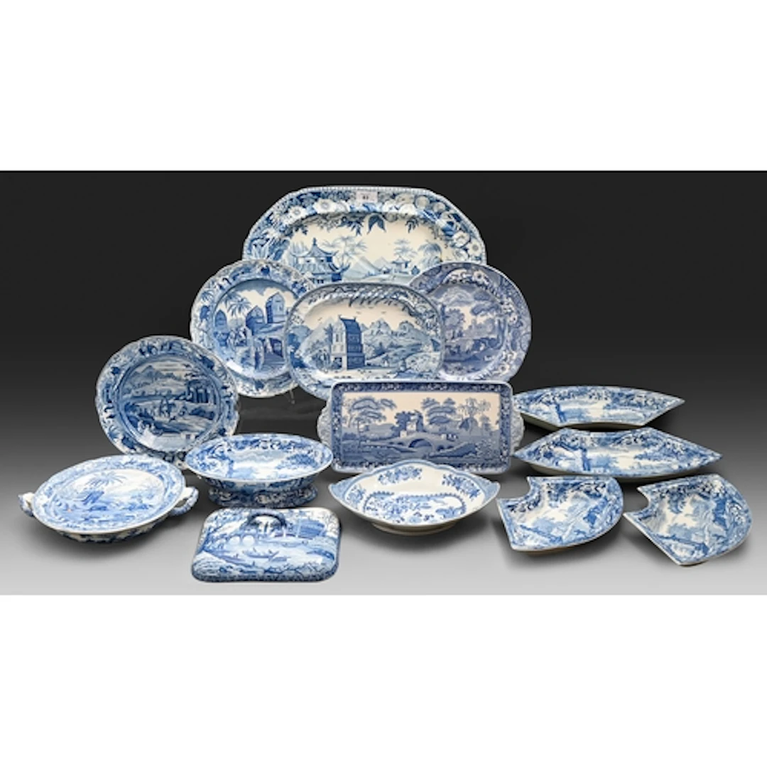 Miscellaneous Spode and other blue printed earthenware dinne...