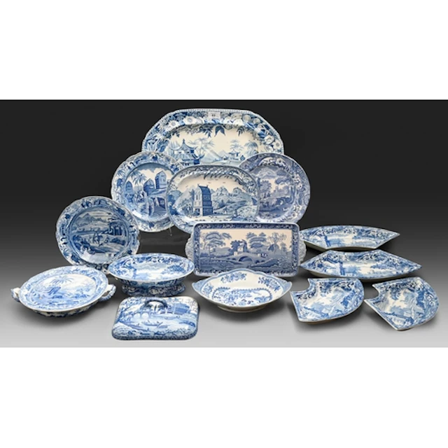 Miscellaneous Spode and other blue printed earthenware dinne...