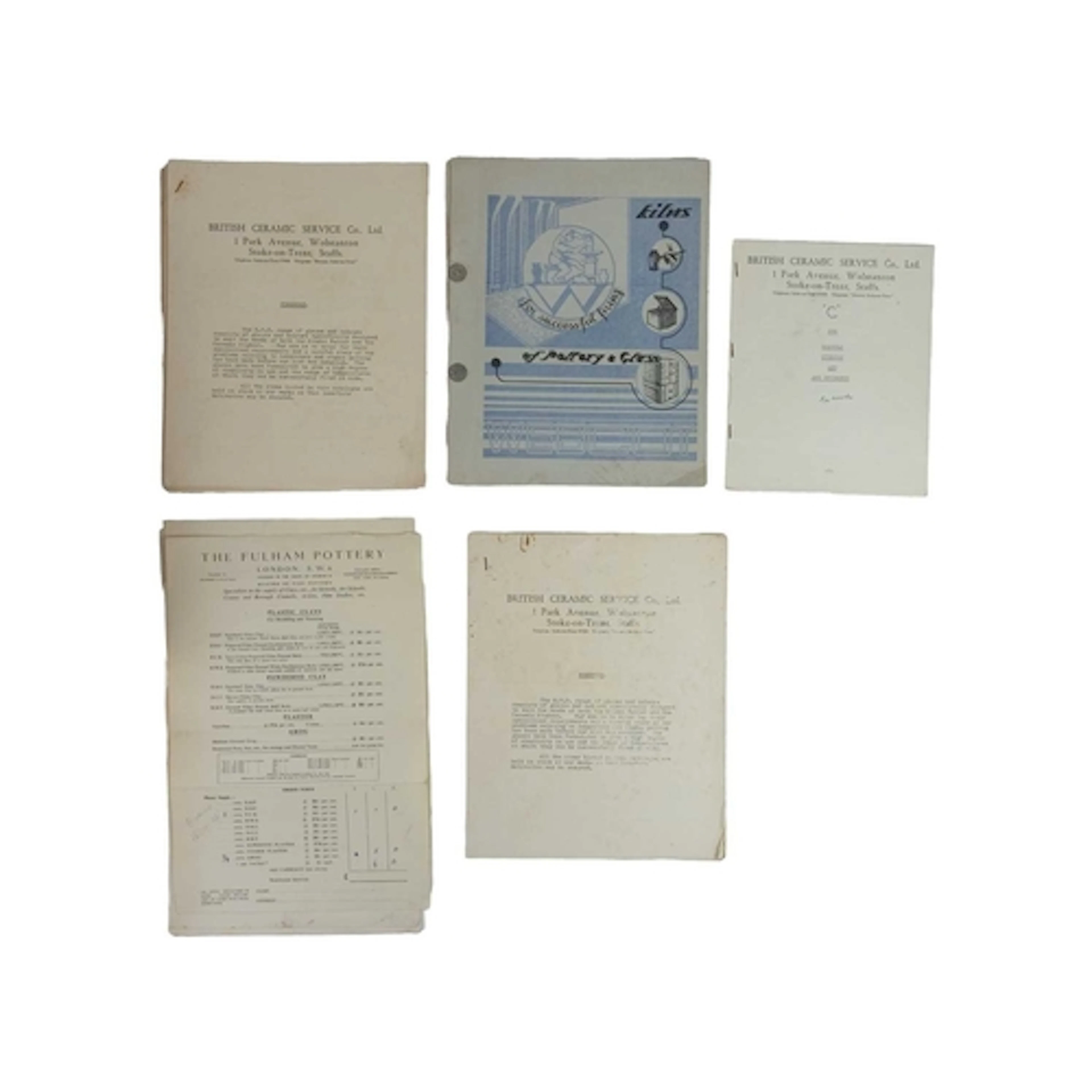 (Ephemera) Pottery trade catalogues Bernard W. E. Webber. Fi...