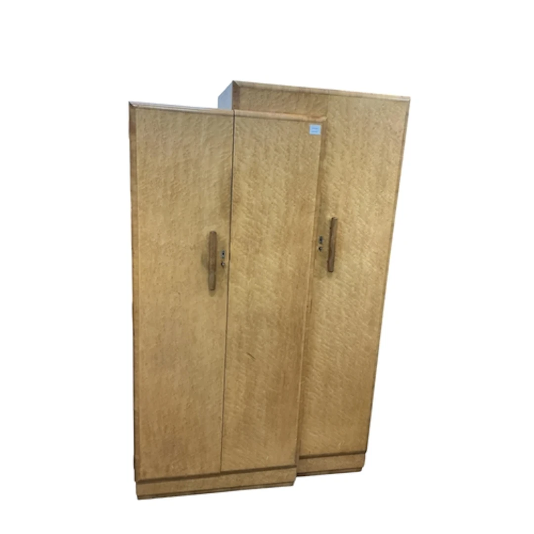 An Art Deco Birds Eye maple compactum wardrobe, width 108cm,...