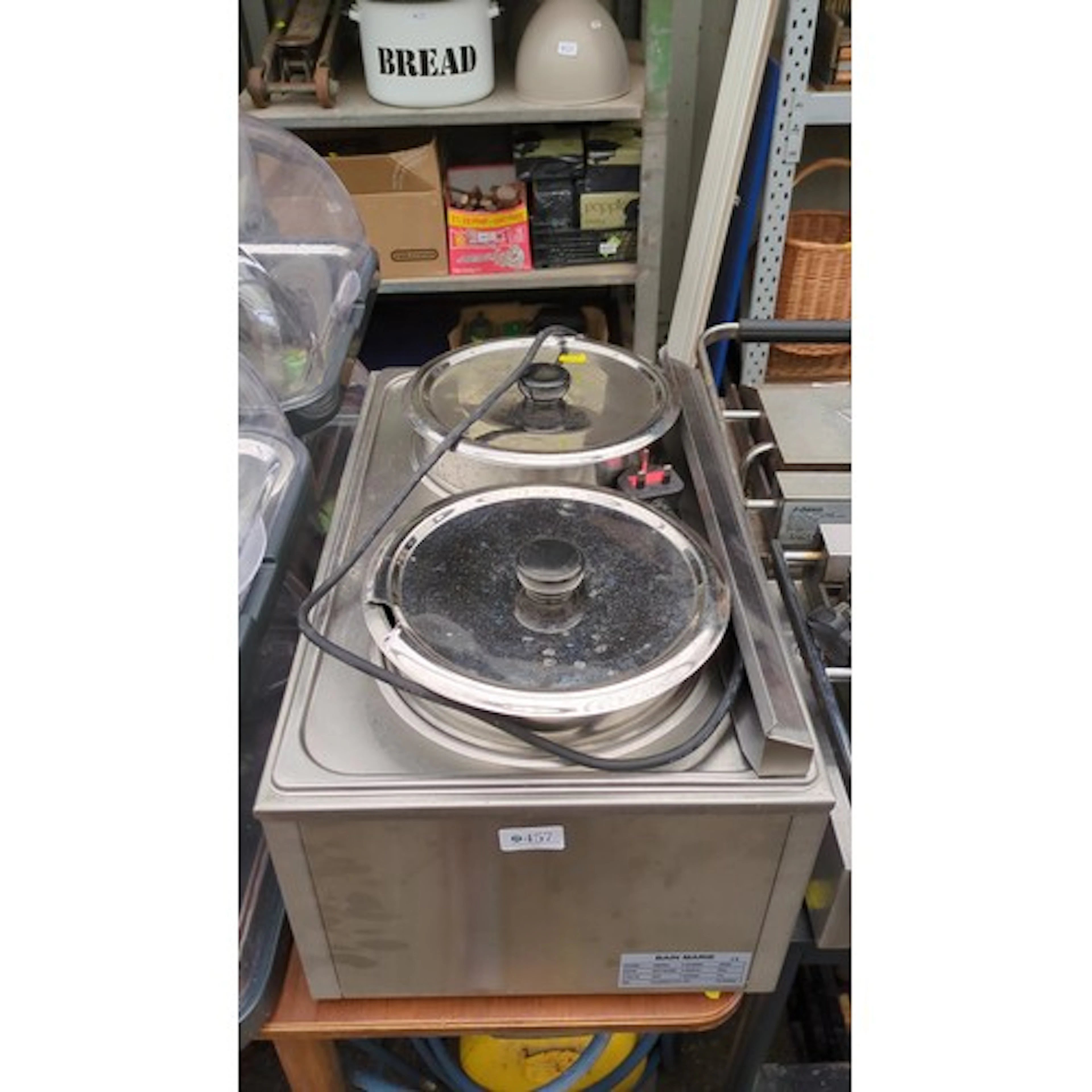 Stainless steel commercial bain-marie, model EBW003, with tw...