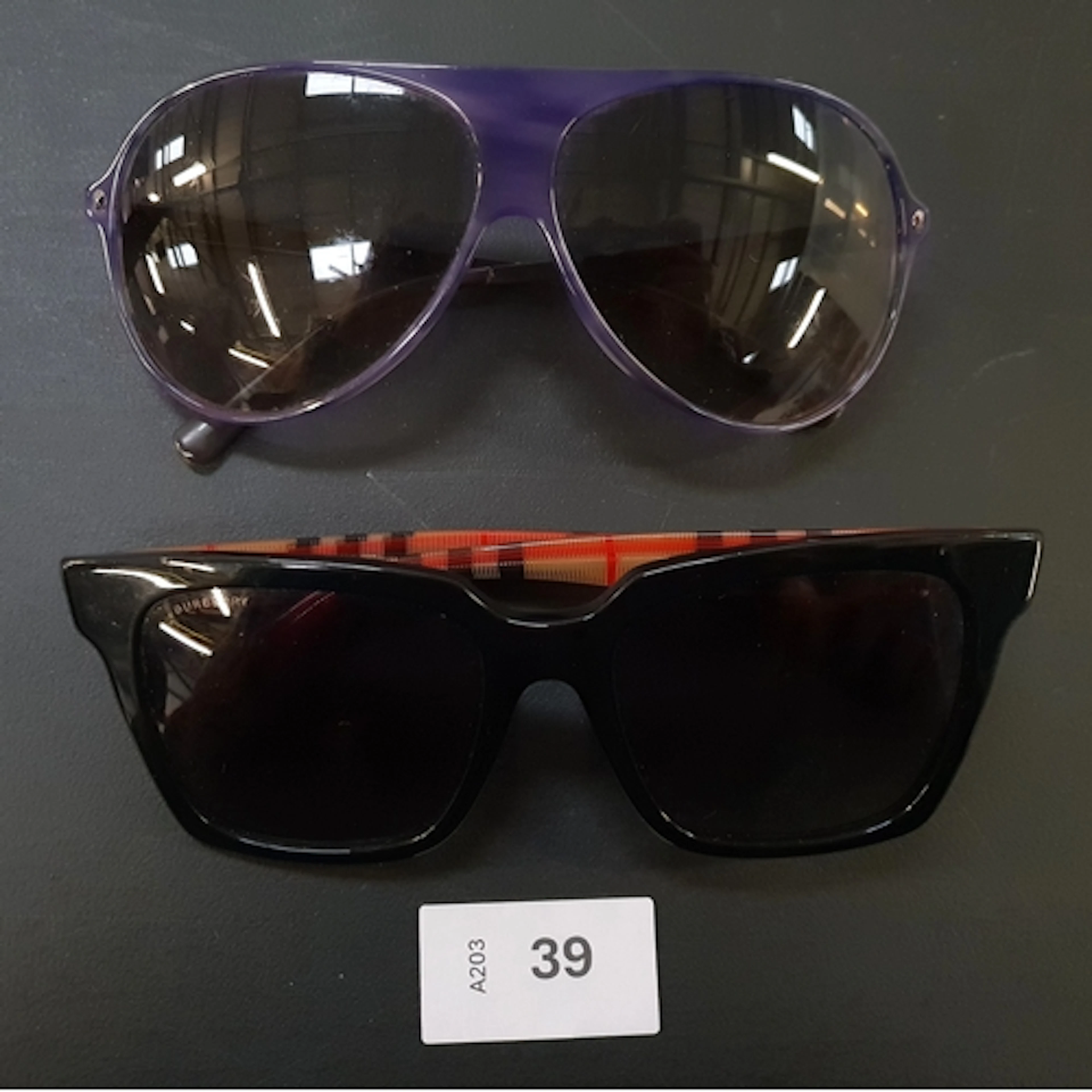 TWO PAIRS OF SUNGLASSES INC. BURBERRY B 4335, CHRISTIAN DIOR...