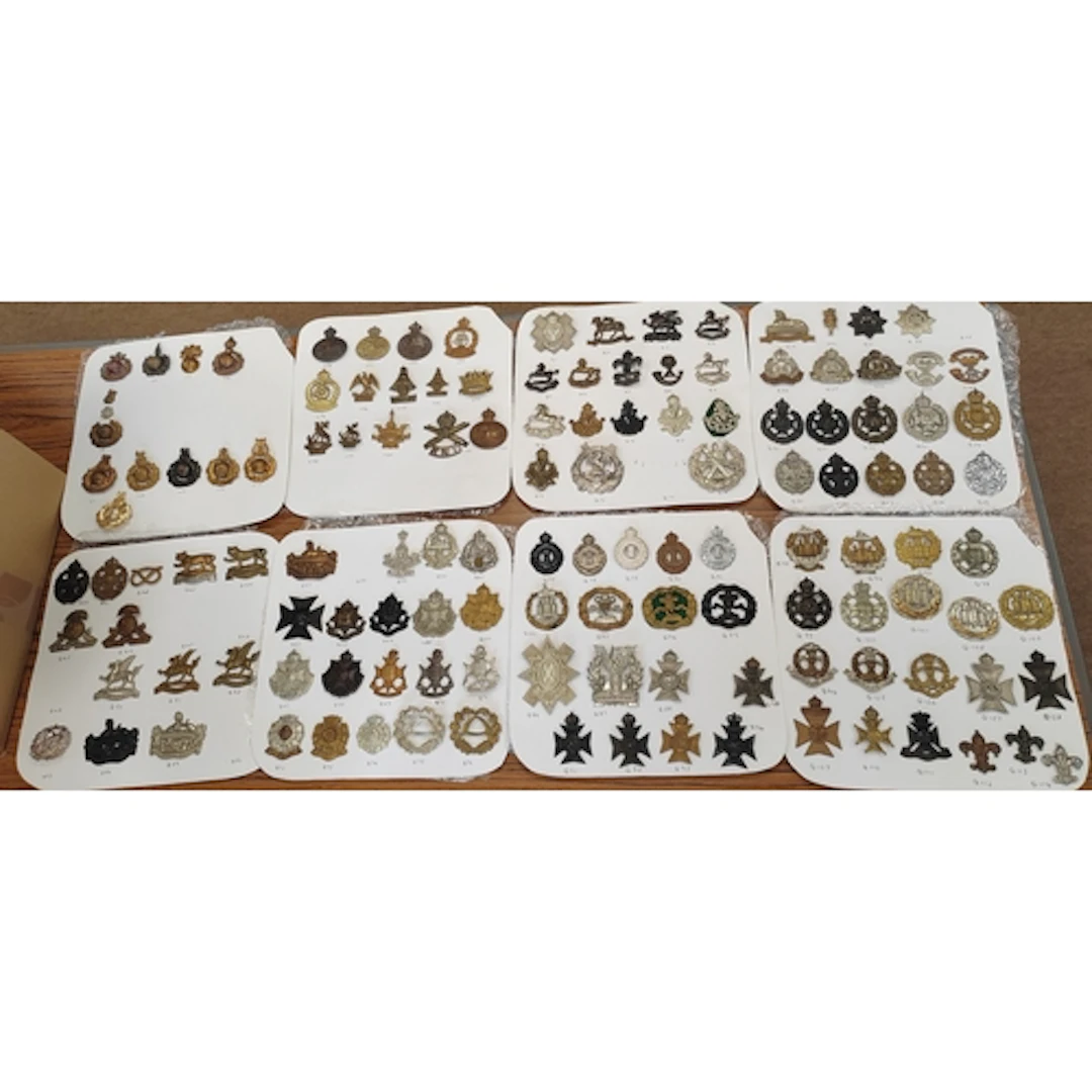 Collection of cap badges from various Territorial Army, Terr...