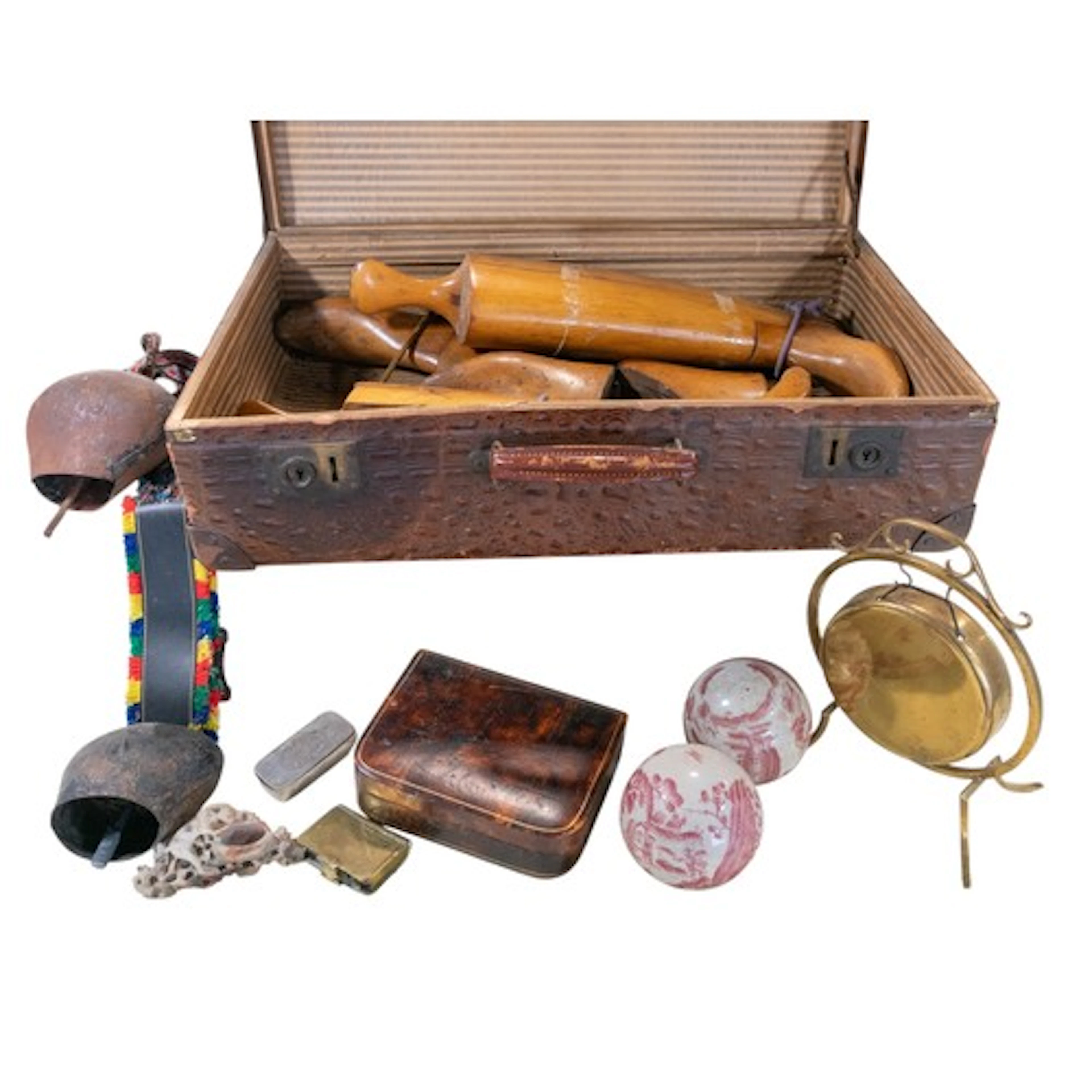 A group of various collectables to include ceramic carpet bo...